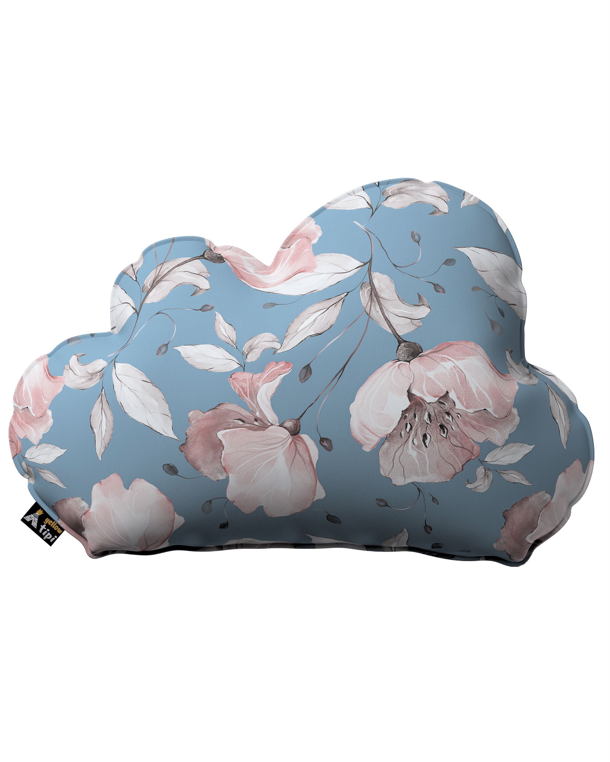 Coussin Soft Cloud couleur bleu tissu à motifs