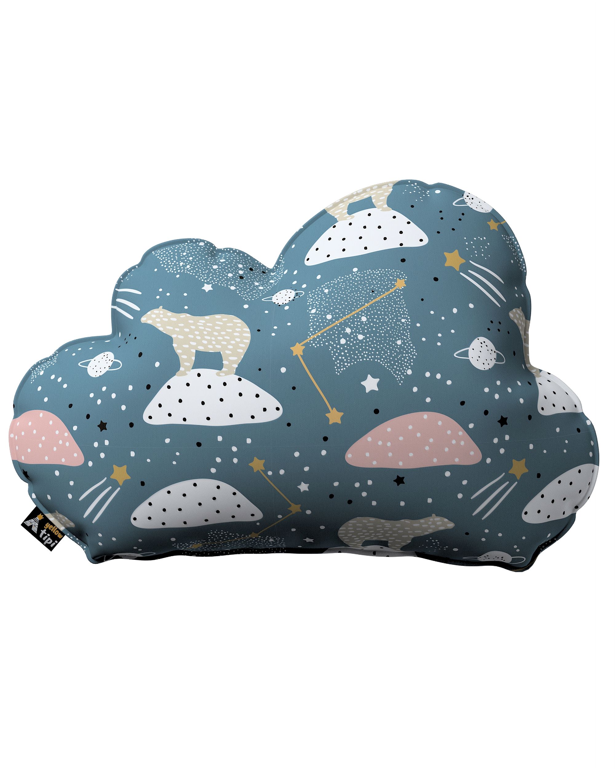 Coussin Soft Cloud couleur bleu tissu à motifs