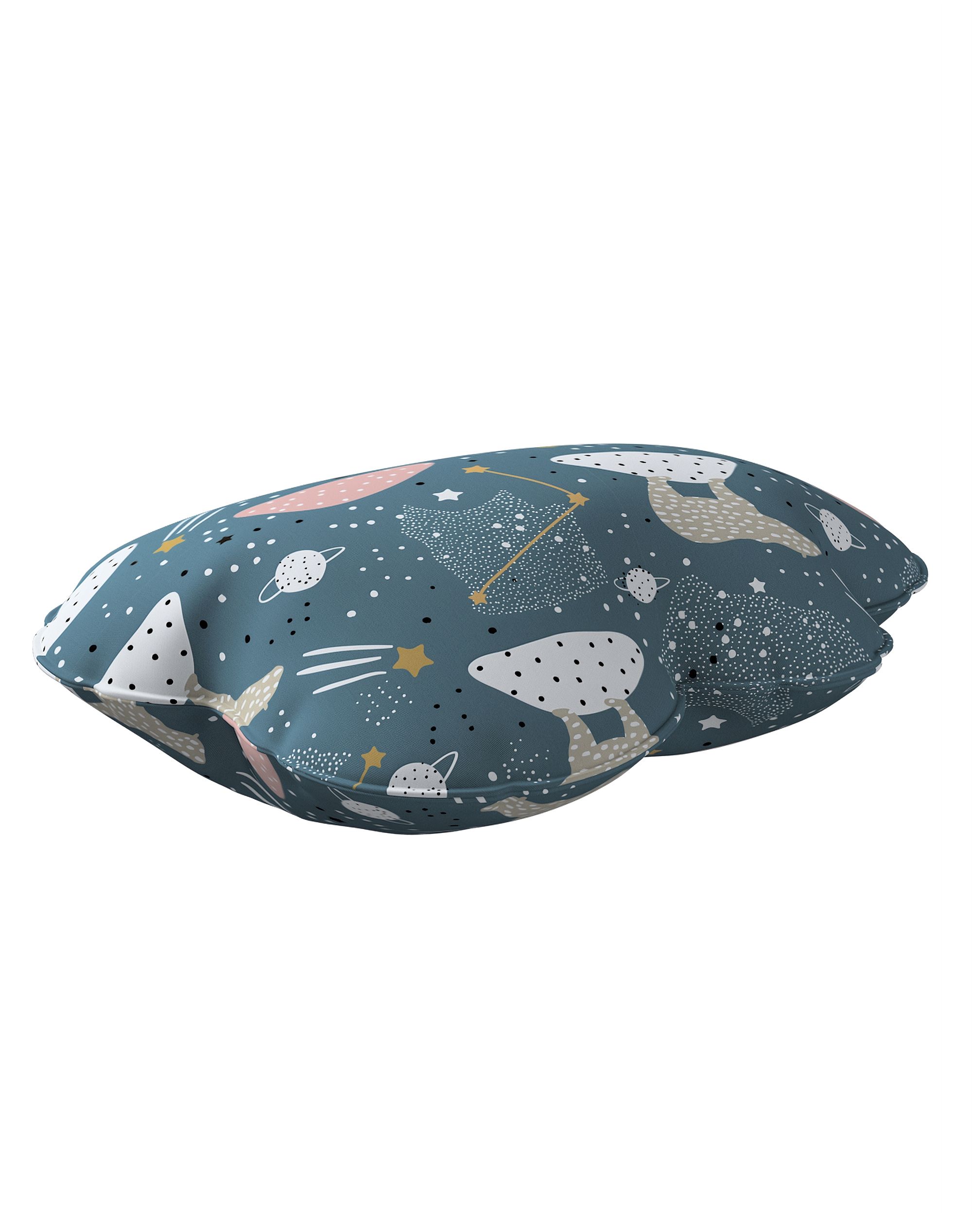 Coussin Soft Cloud couleur bleu tissu à motifs (hover)