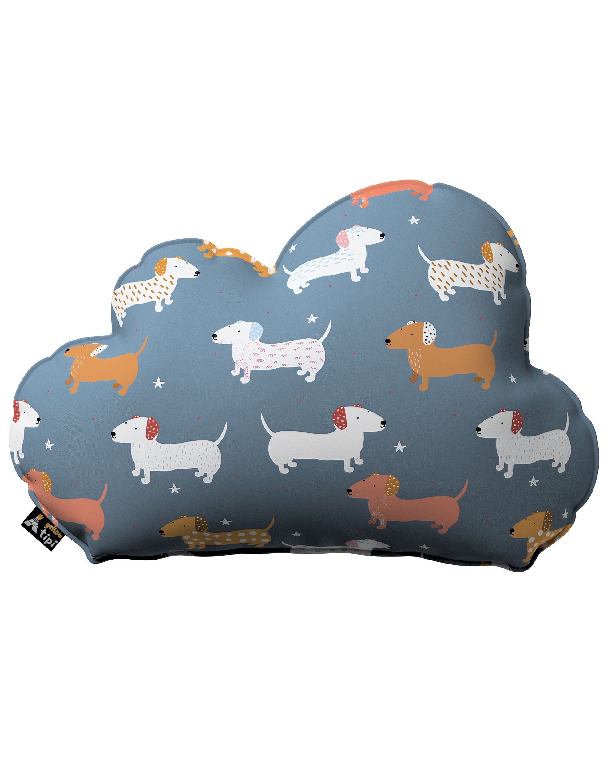 Coussin Soft Cloud couleur bleu tissu à motifs