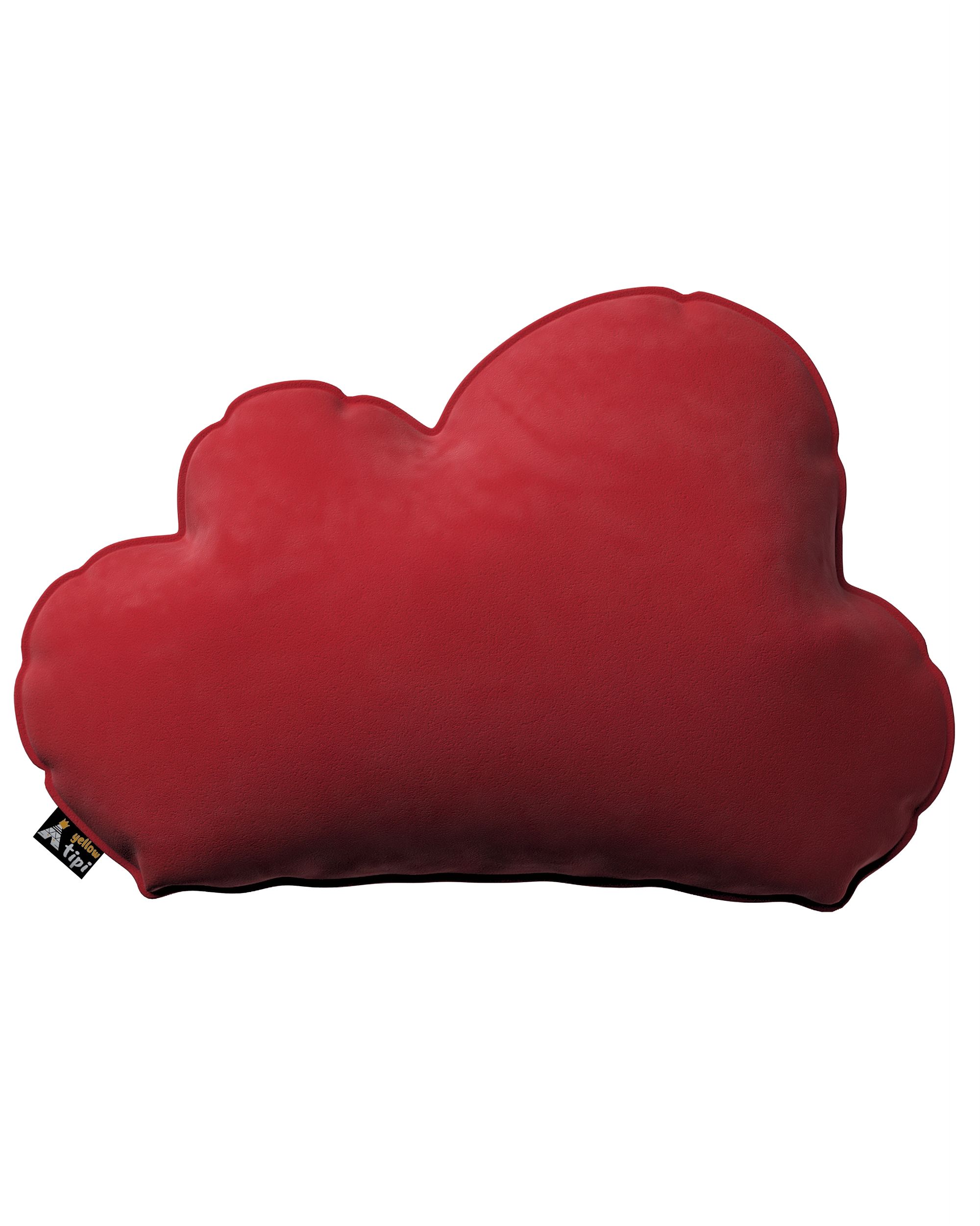 Coussin Soft Cloud couleur rouge tissu brillant, velours