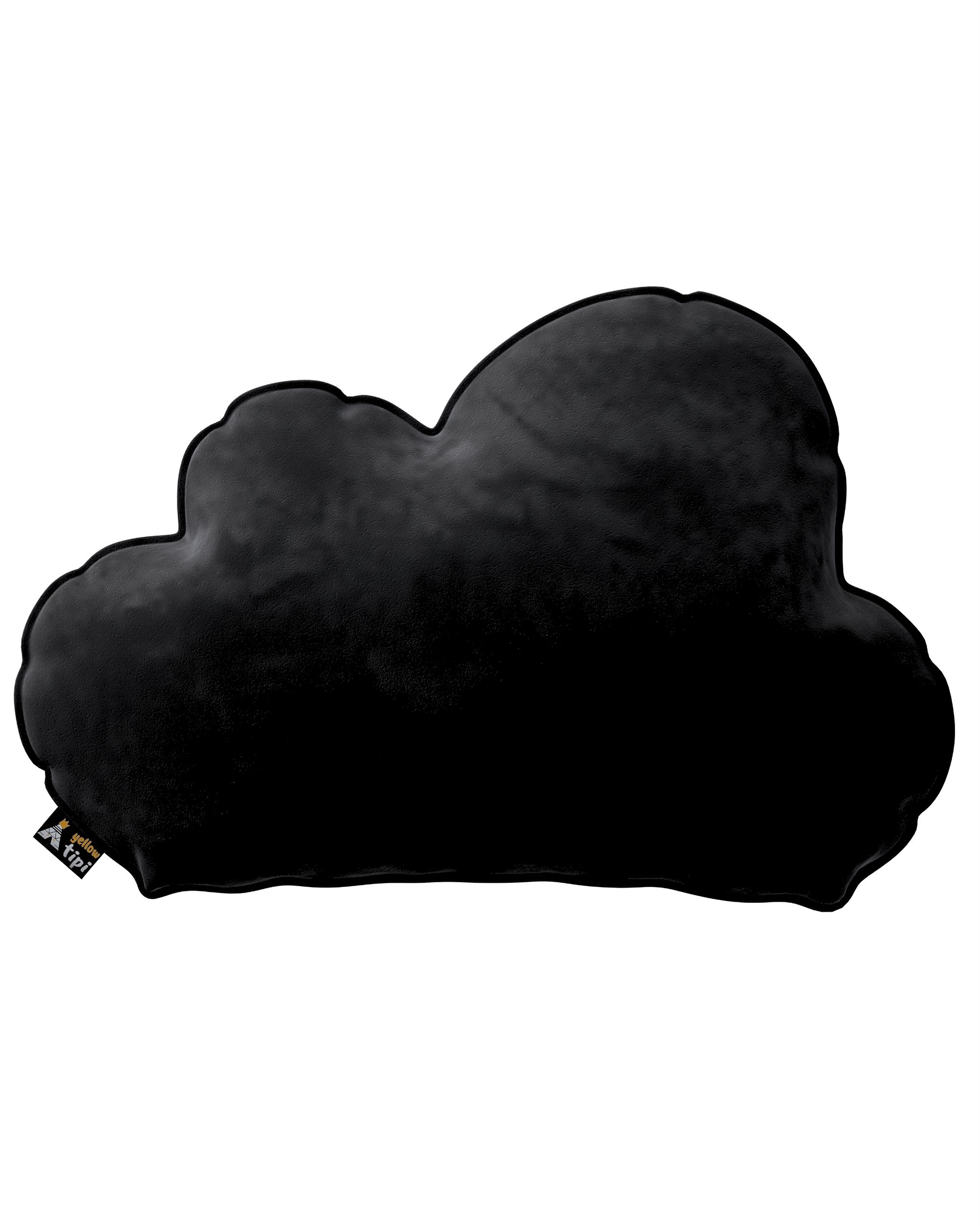 Coussin Soft Cloud couleur noir tissu brillant, velours