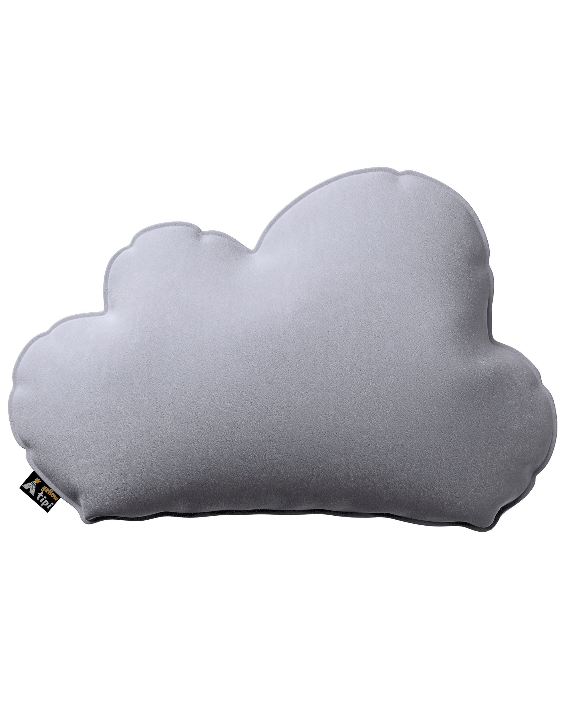 Coussin Soft Cloud couleur gris tissu brillant, velours