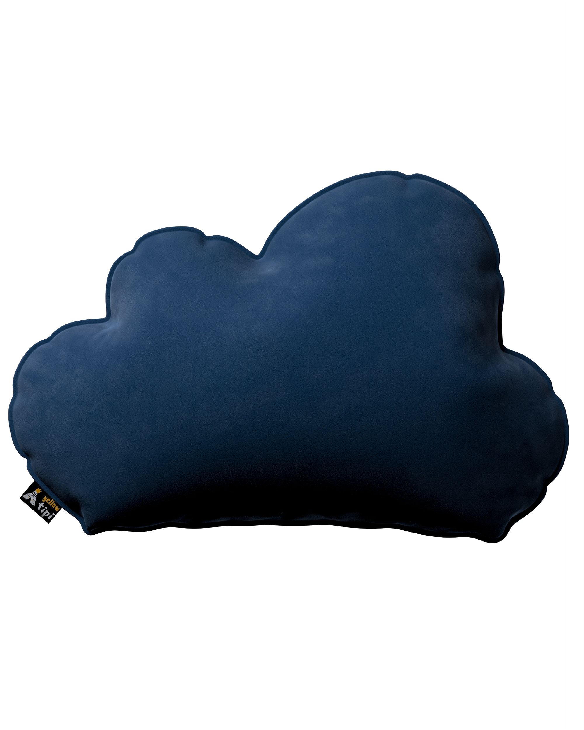 Coussin Soft Cloud couleur bleu marine tissu brillant, velours