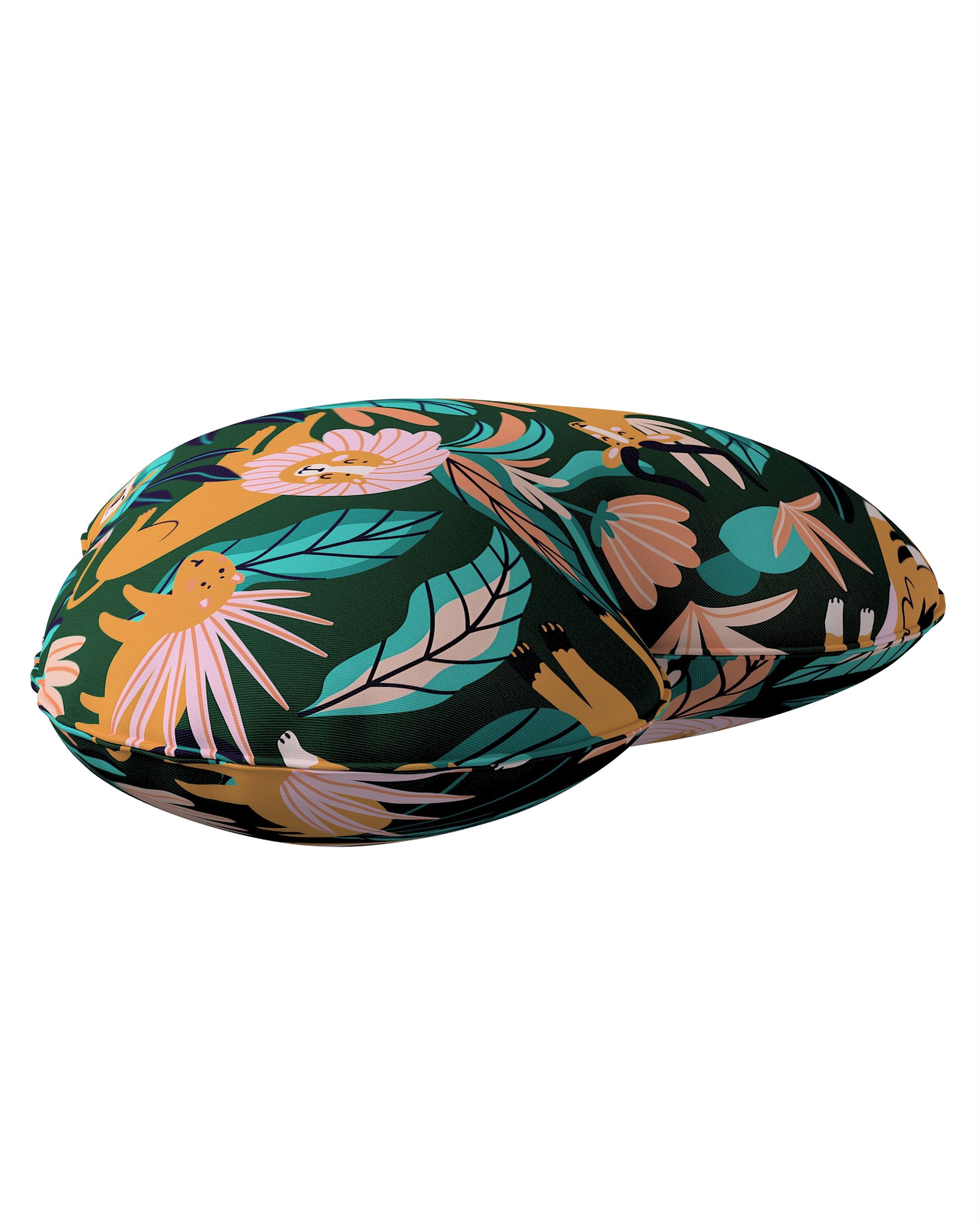 Coussin Heart of Love couleur orange tissu à motifs (hover)