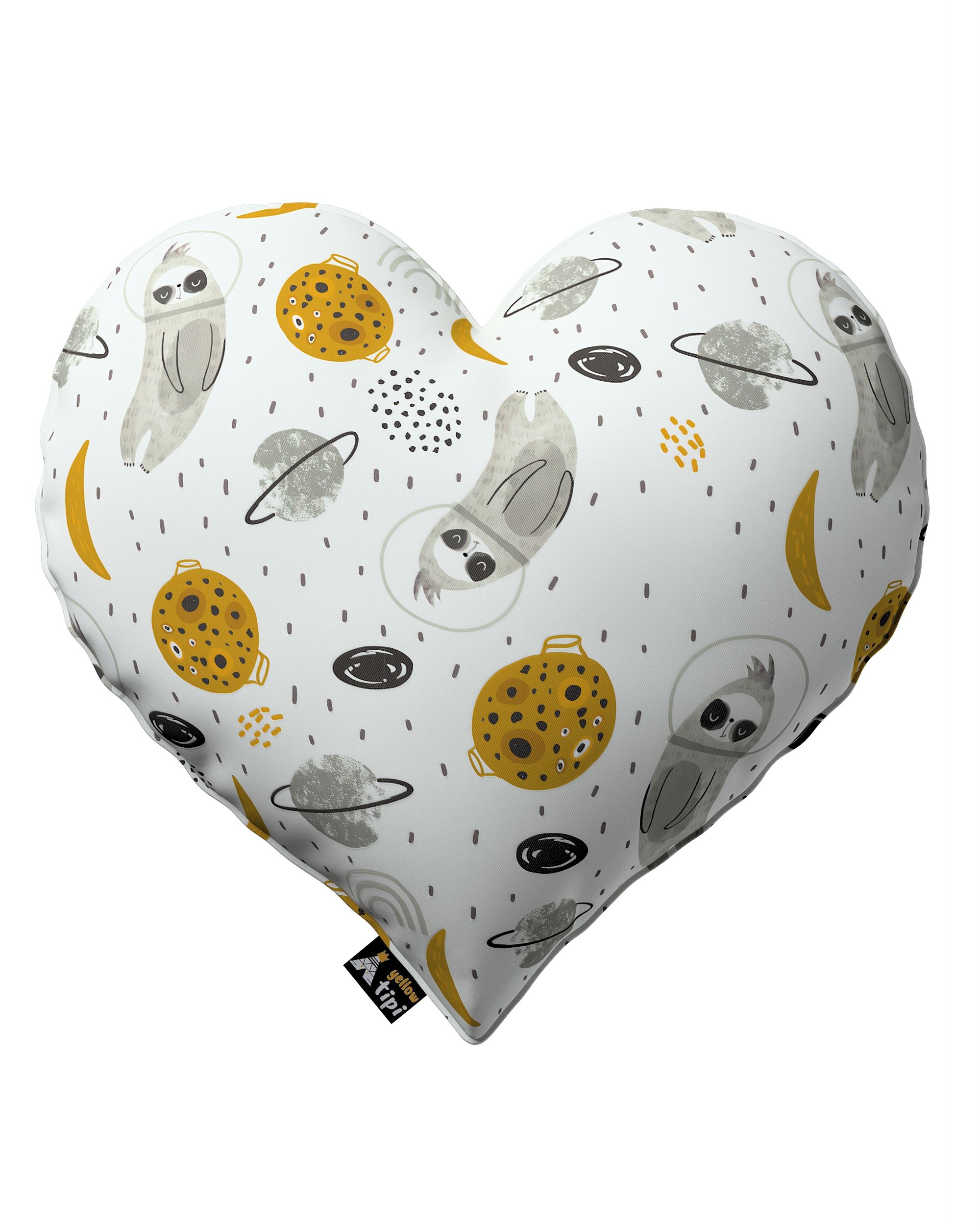 Coussin Heart of Love couleur blanc tissu à motifs