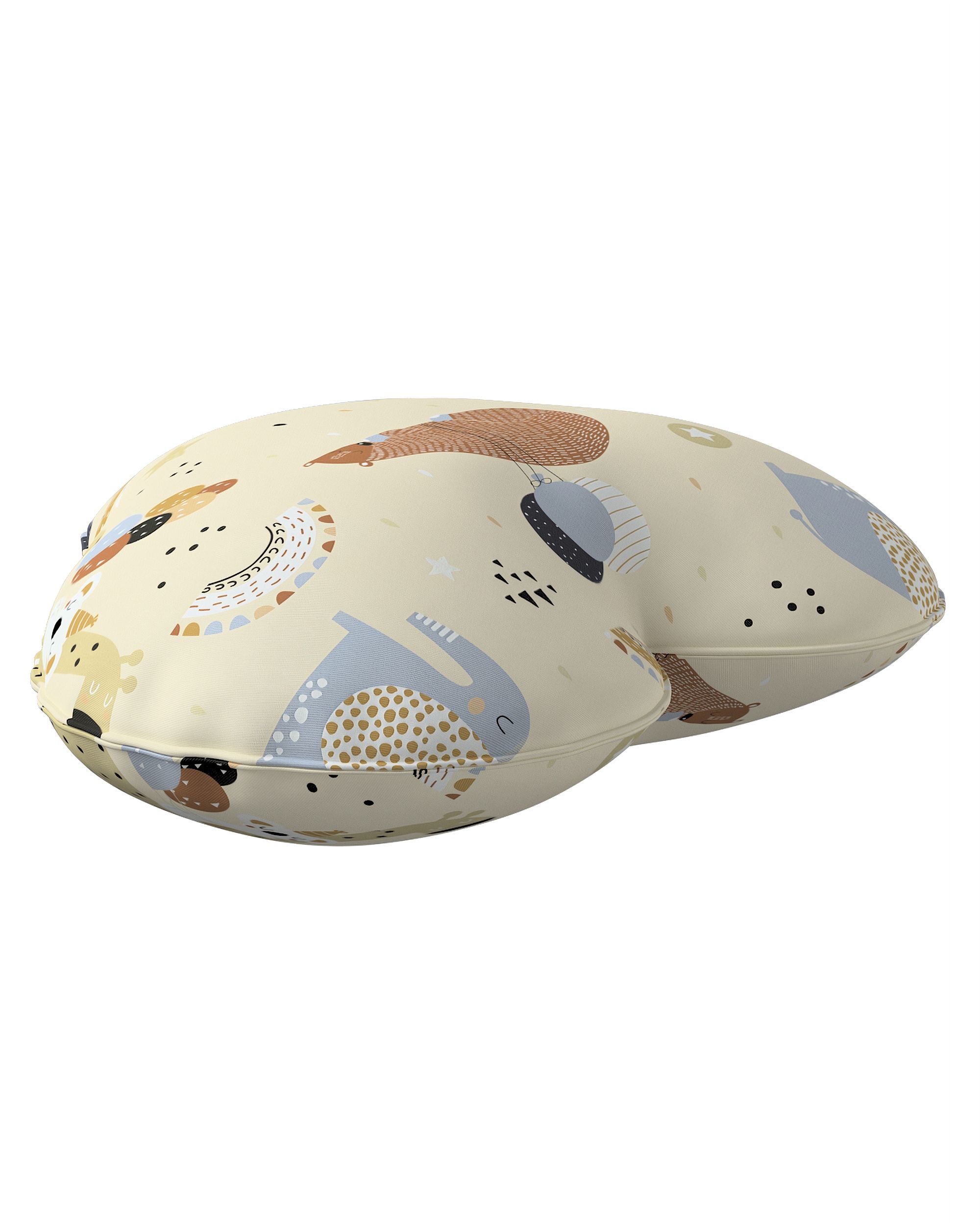 Coussin Heart of Love couleur beige tissu à motifs (hover)