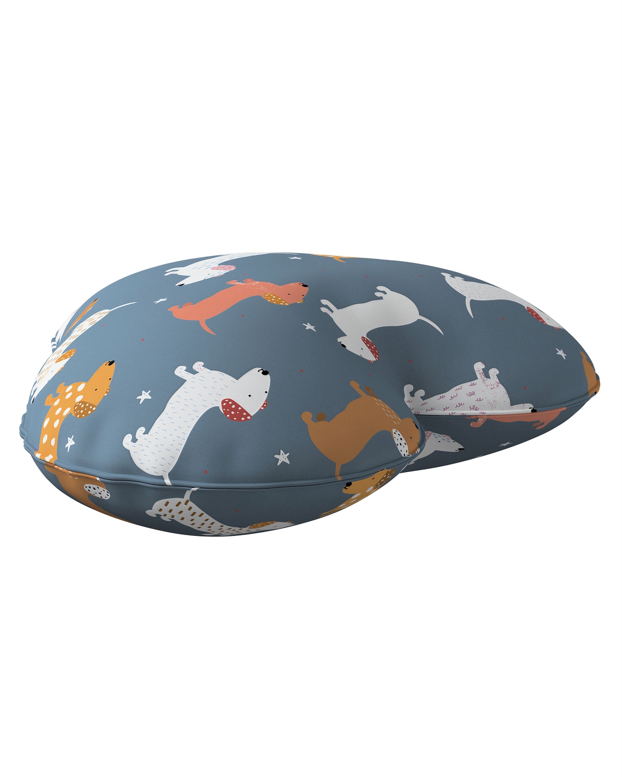 Coussin Heart of Love couleur bleu tissu à motifs (hover)