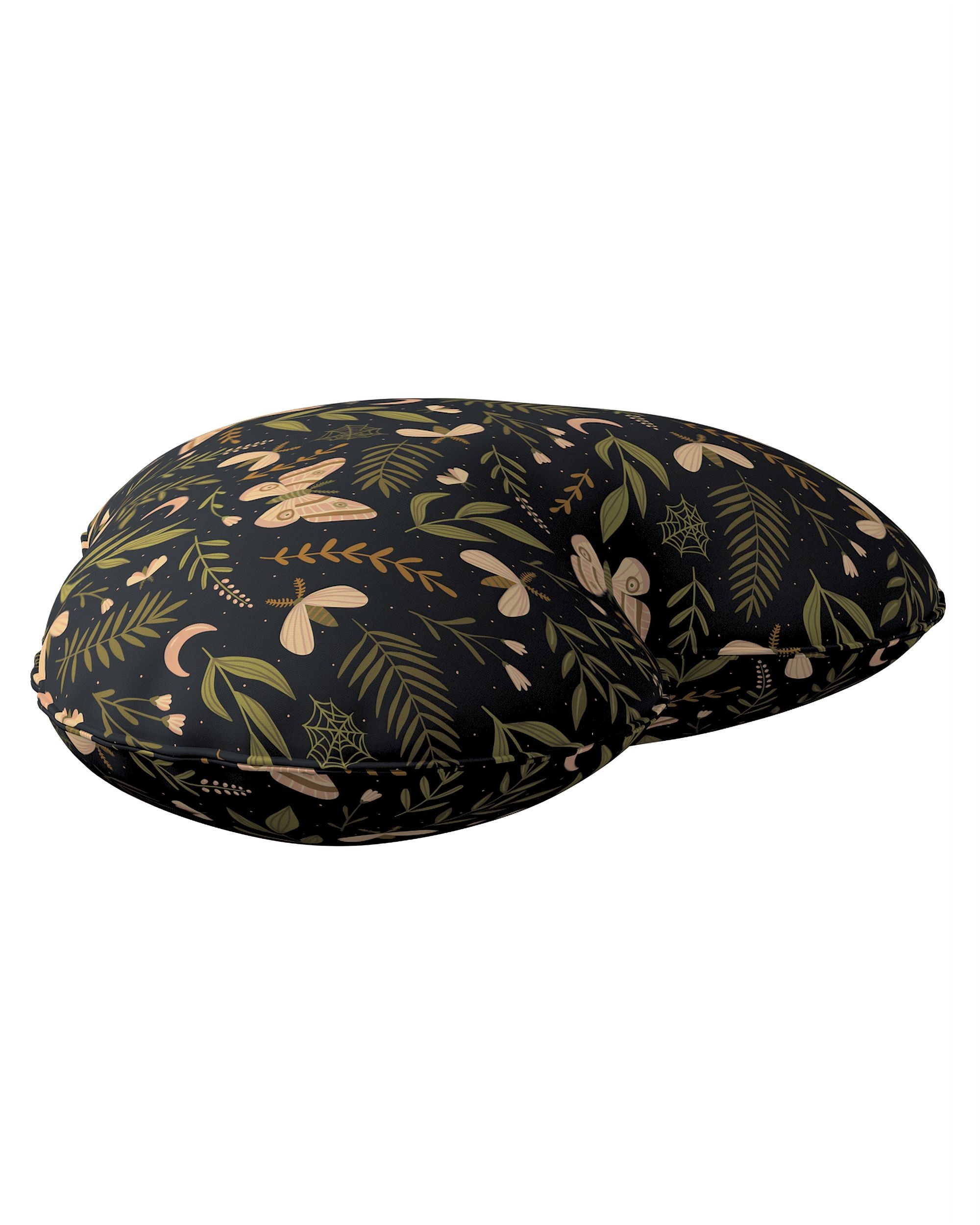 Coussin Heart of Love couleur noir tissu à motifs (hover)