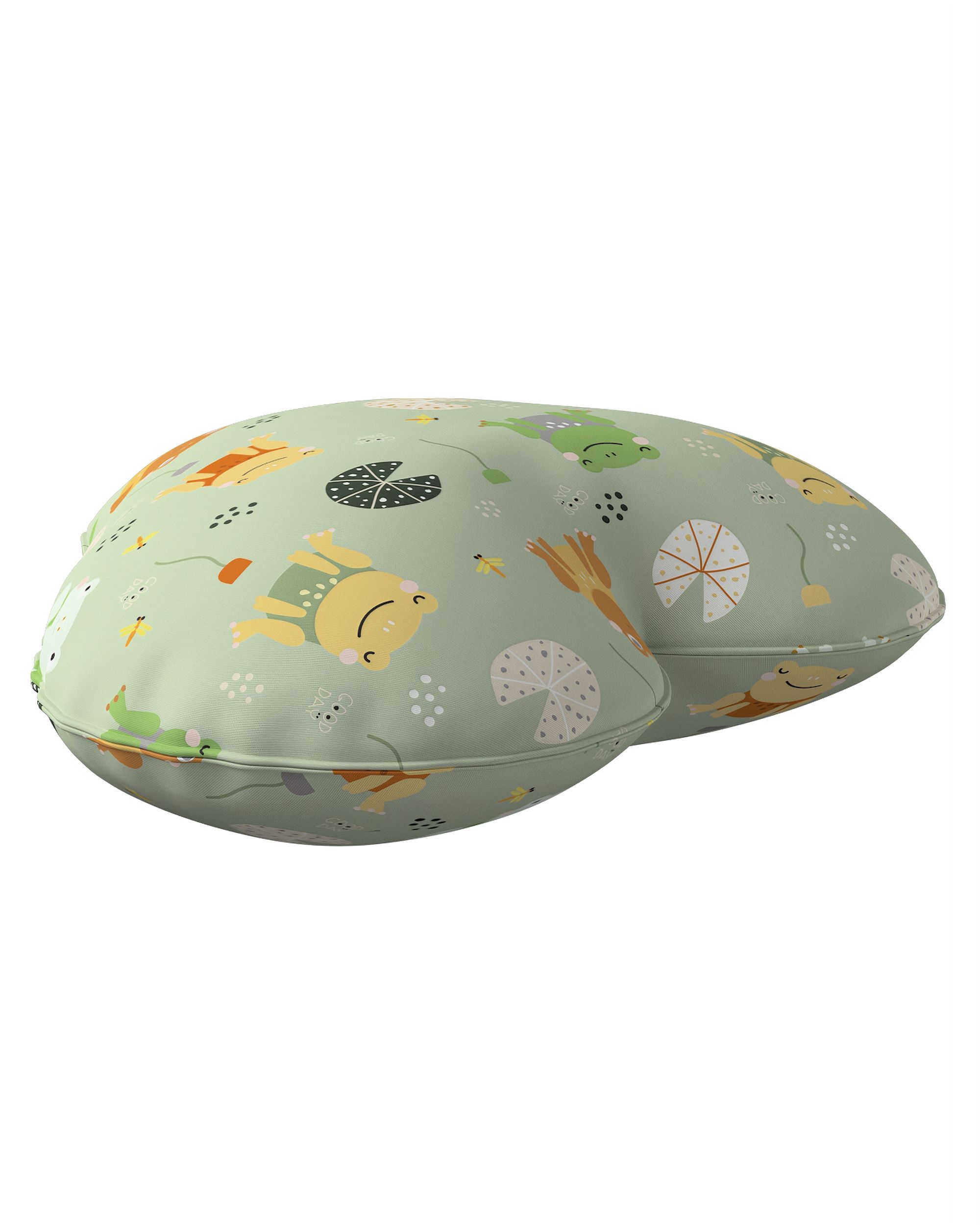 Coussin Heart of Love couleur vert tissu à motifs (hover)
