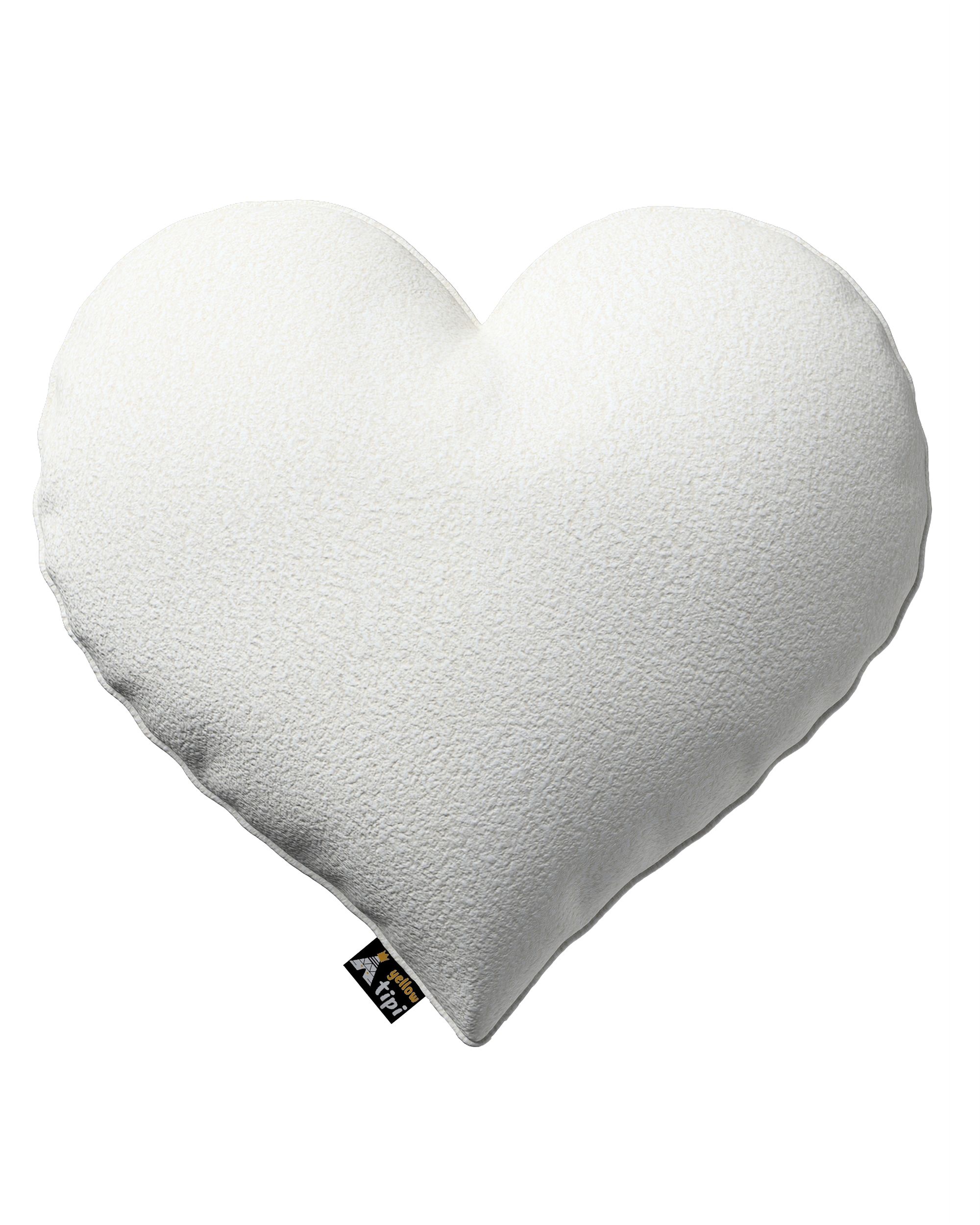 Coussin Heart of Love couleur blanc tissu tresse