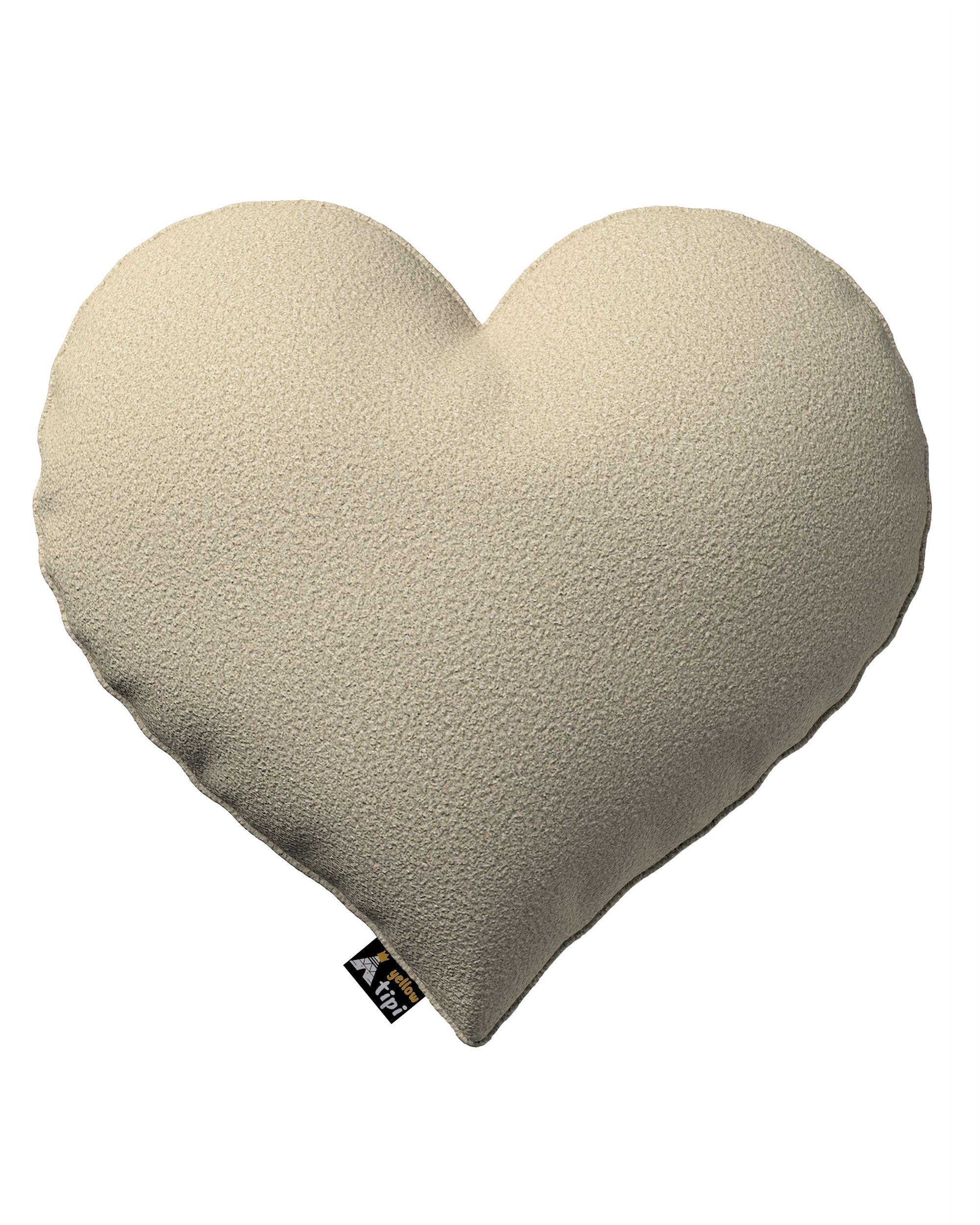 Coussin Heart of Love couleur beige tissu tresse