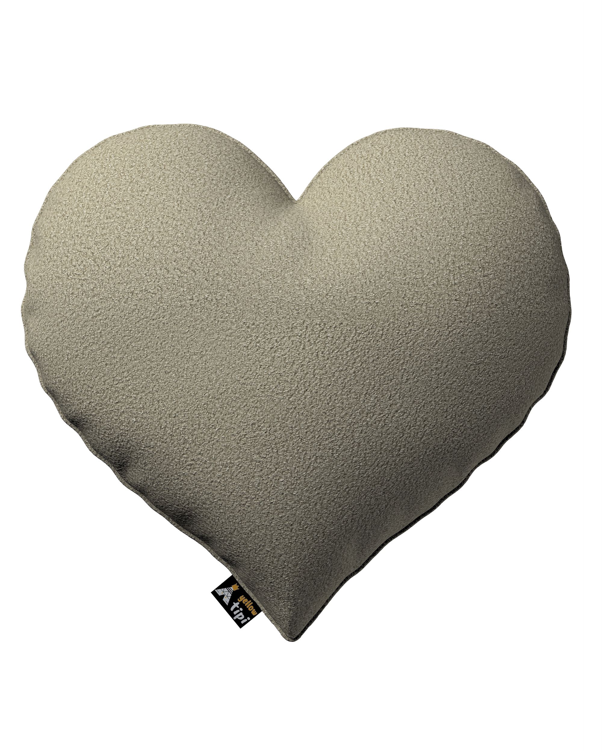 Coussin Heart of Love couleur beige tissu tresse