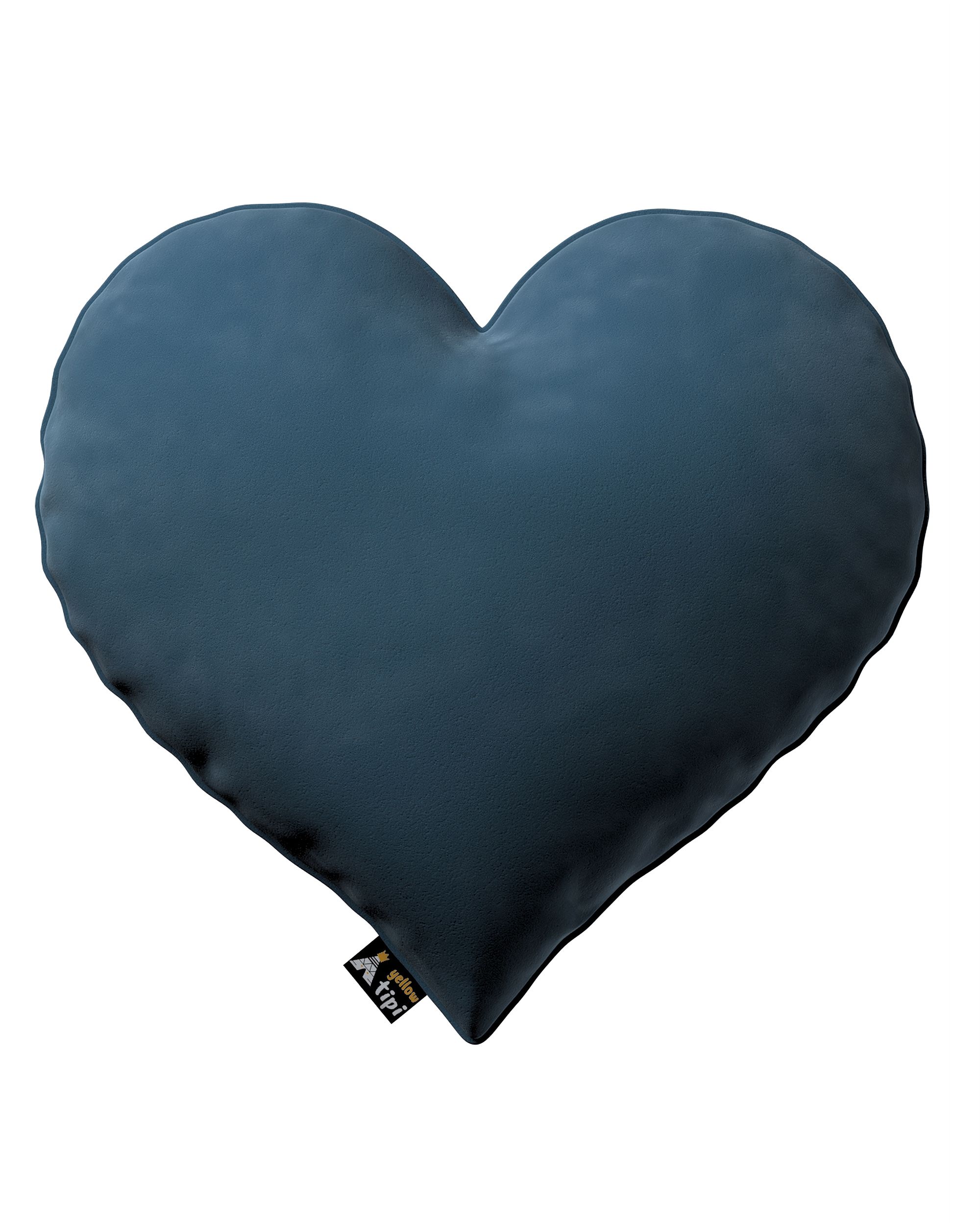 Coussin Heart of Love couleur bleu tissu brillant, velours
