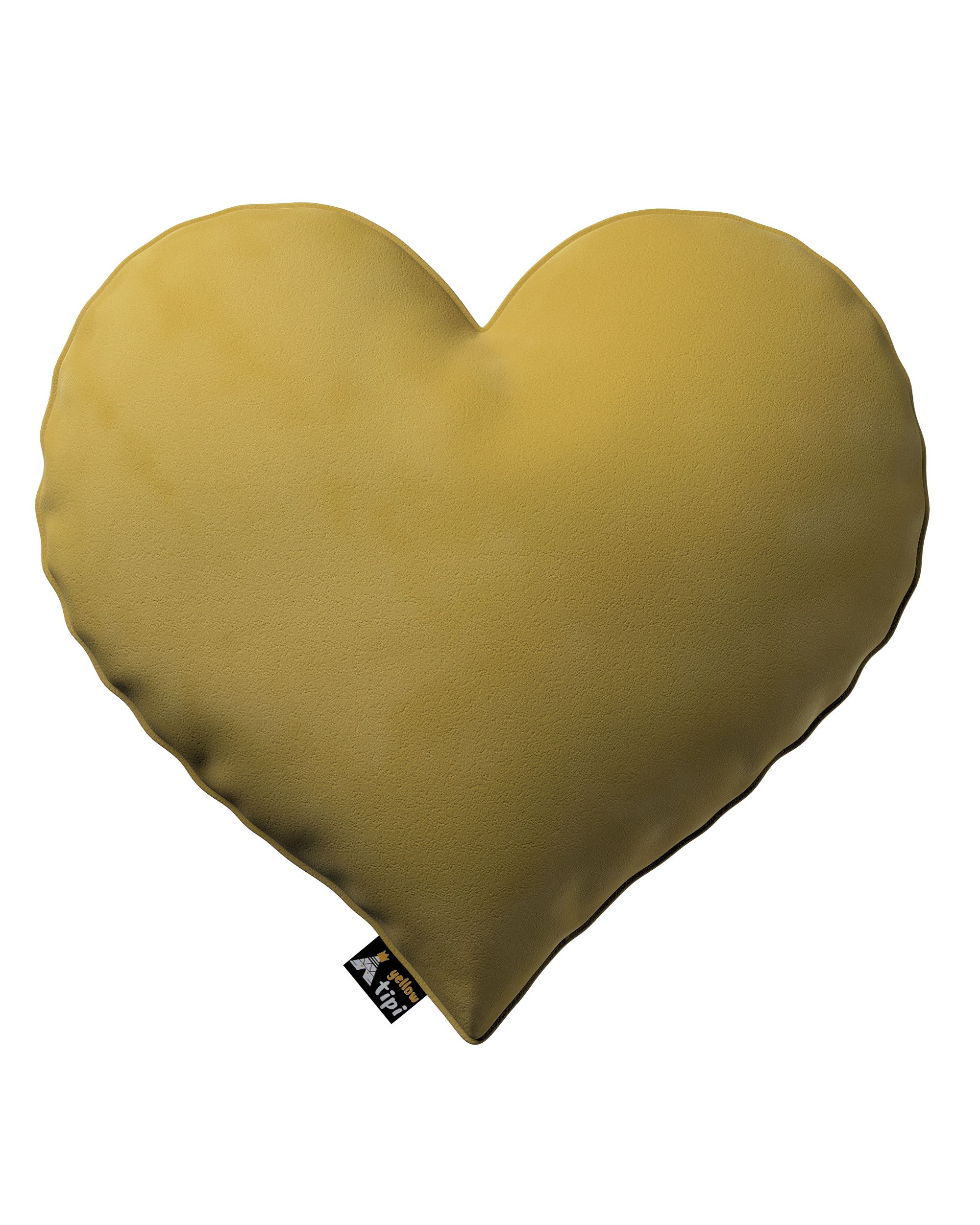 Coussin Heart of Love couleur vert tissu brillant, velours