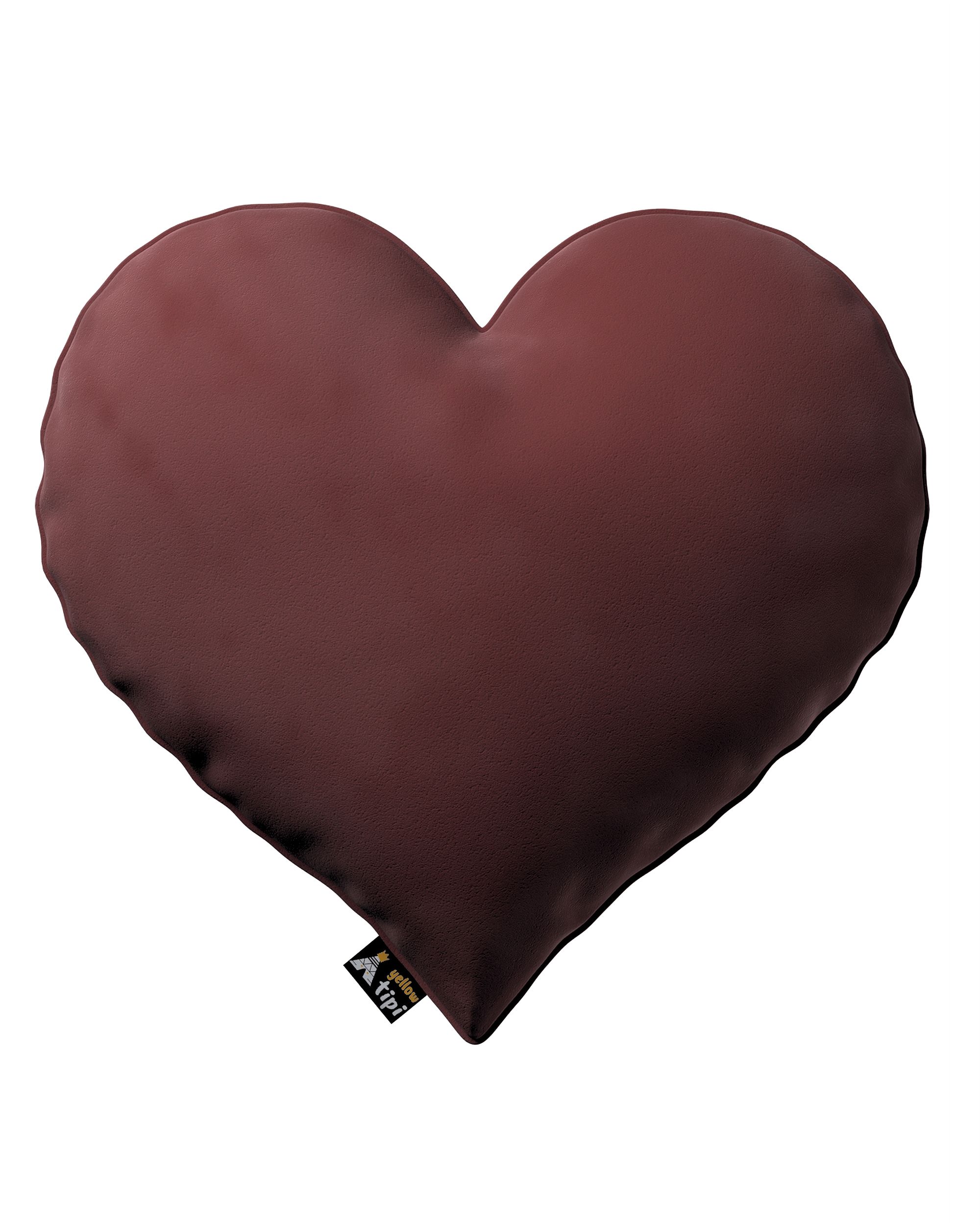 Coussin Heart of Love couleur rouge tissu brillant, velours