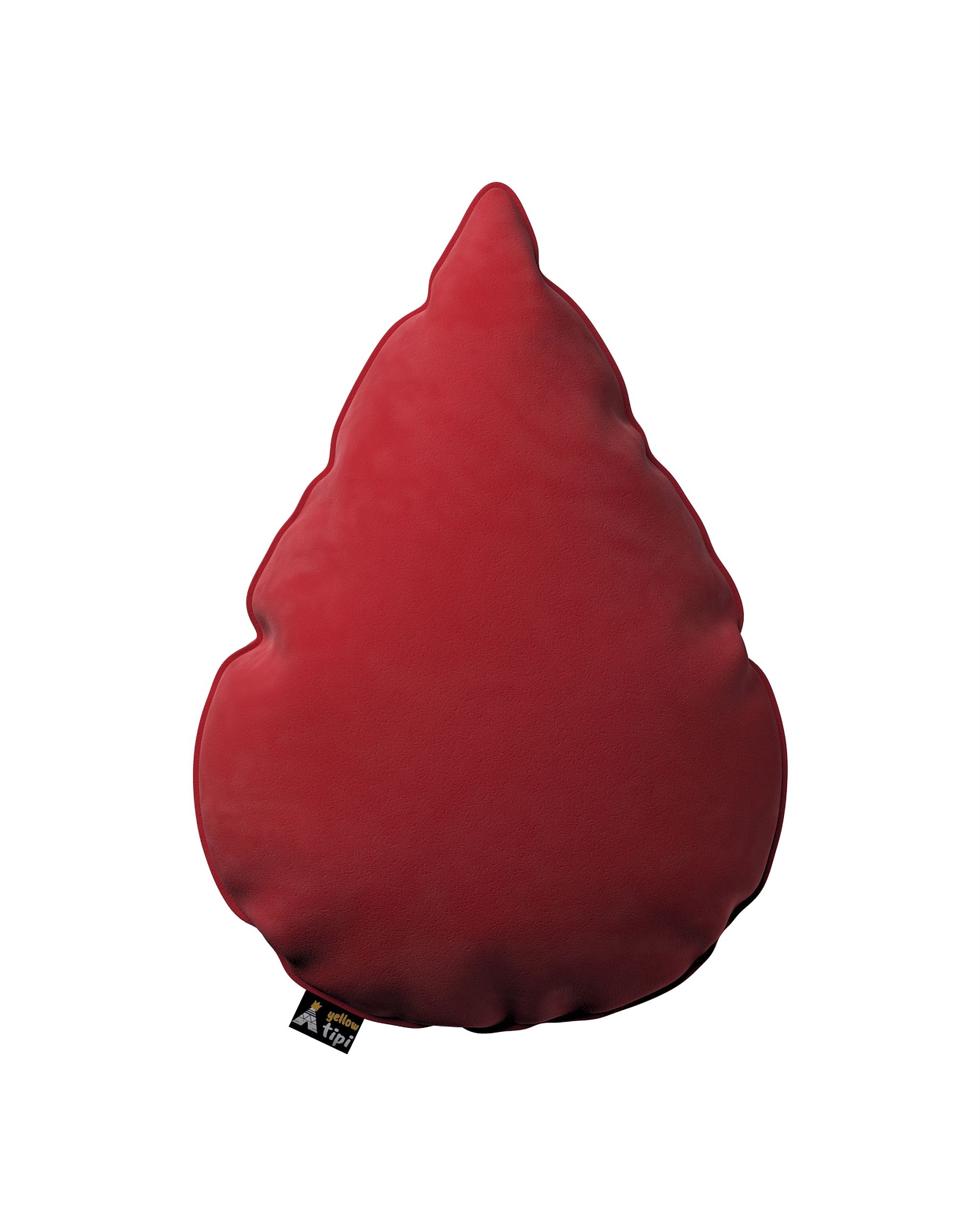Coussin Sweet Drop couleur rouge tissu brillant, velours
