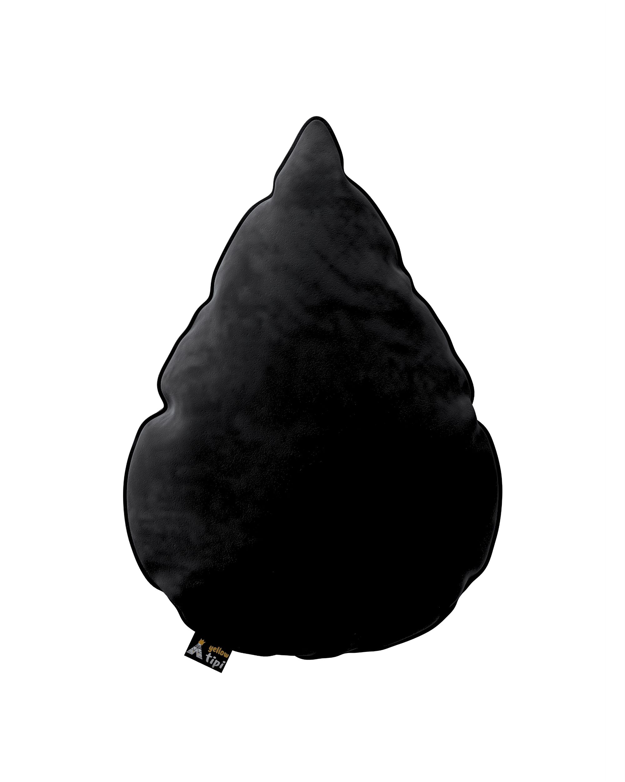 Coussin Sweet Drop couleur noir tissu brillant, velours