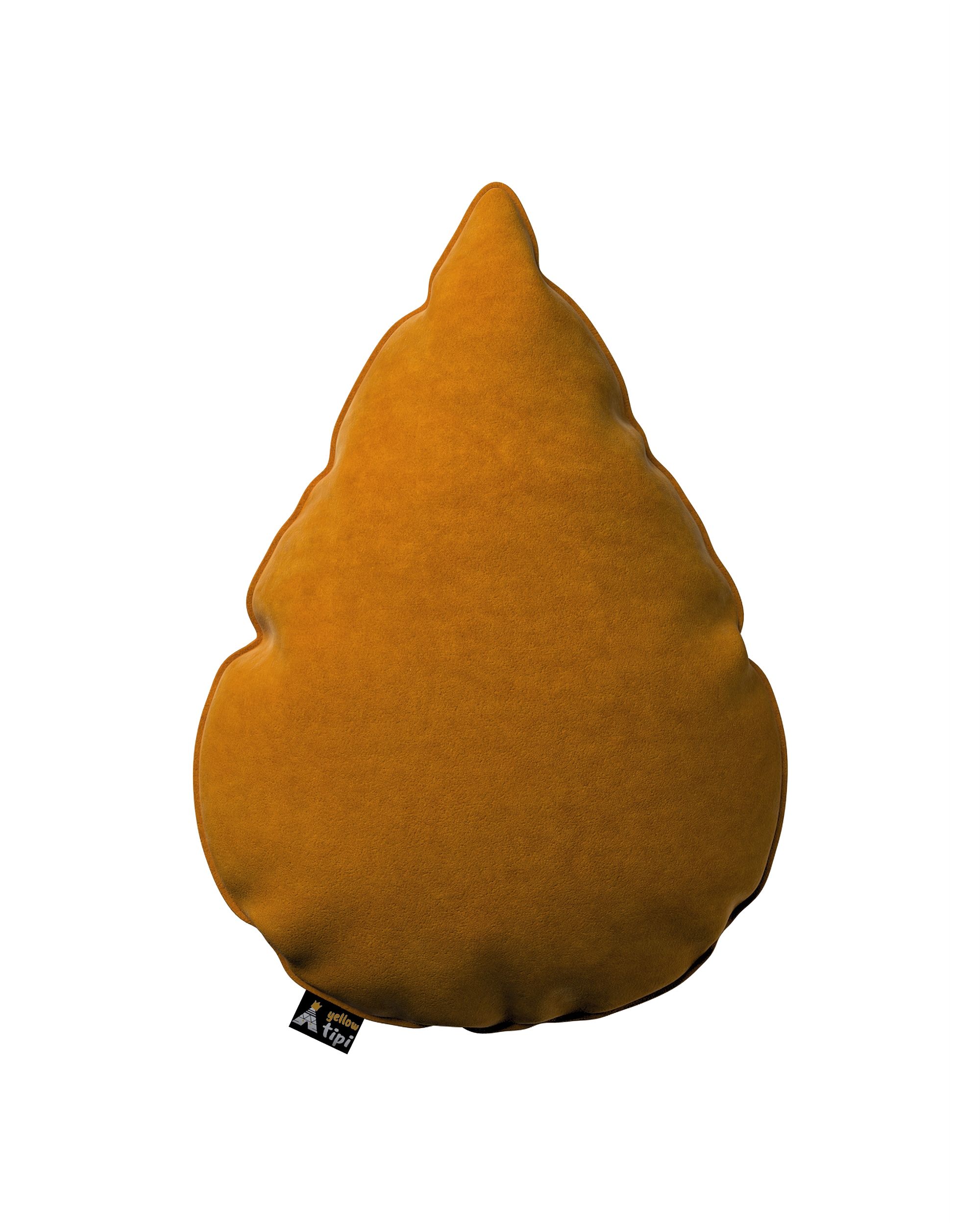 Coussin Sweet Drop couleur jaune tissu brillant, velours