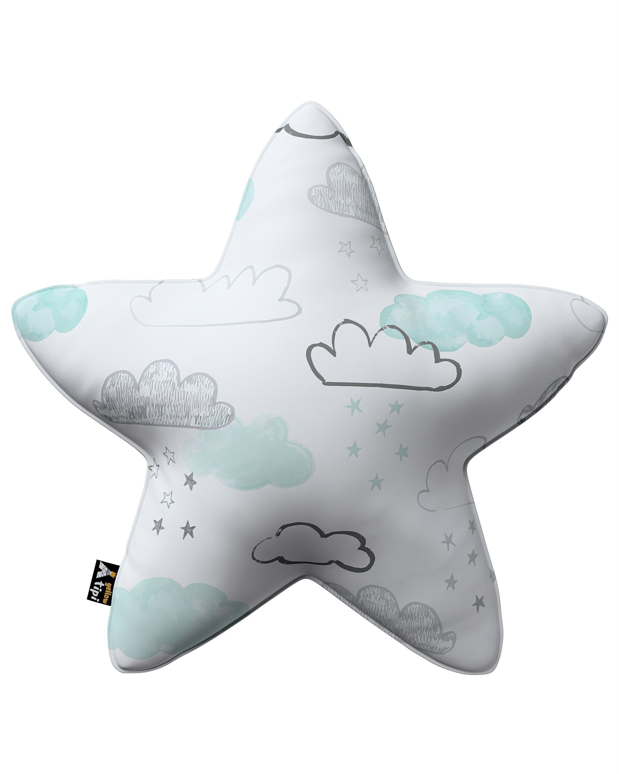 Coussin Lucky Star couleur blanc tissu à motifs