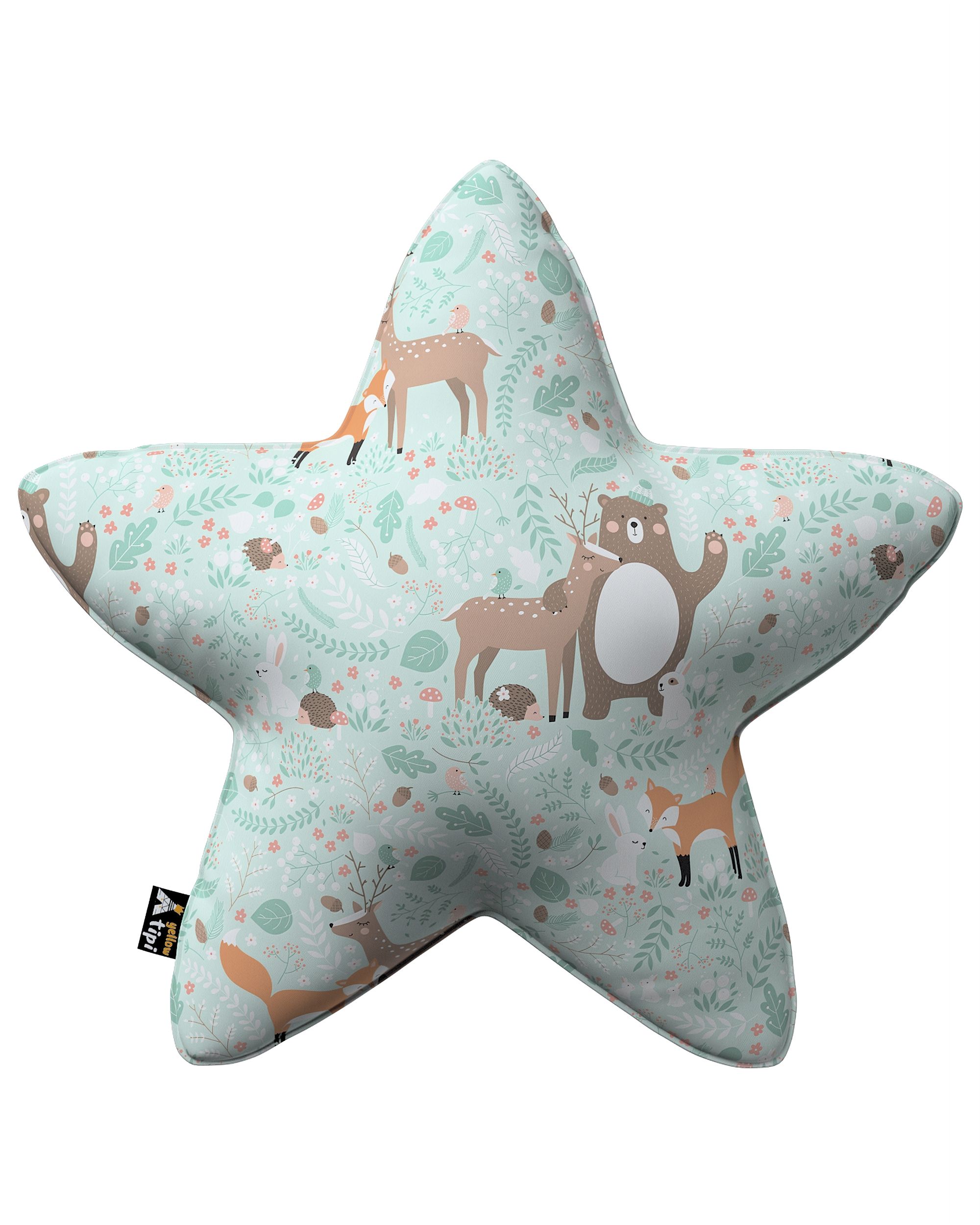Coussin Lucky Star couleur vert tissu à motifs