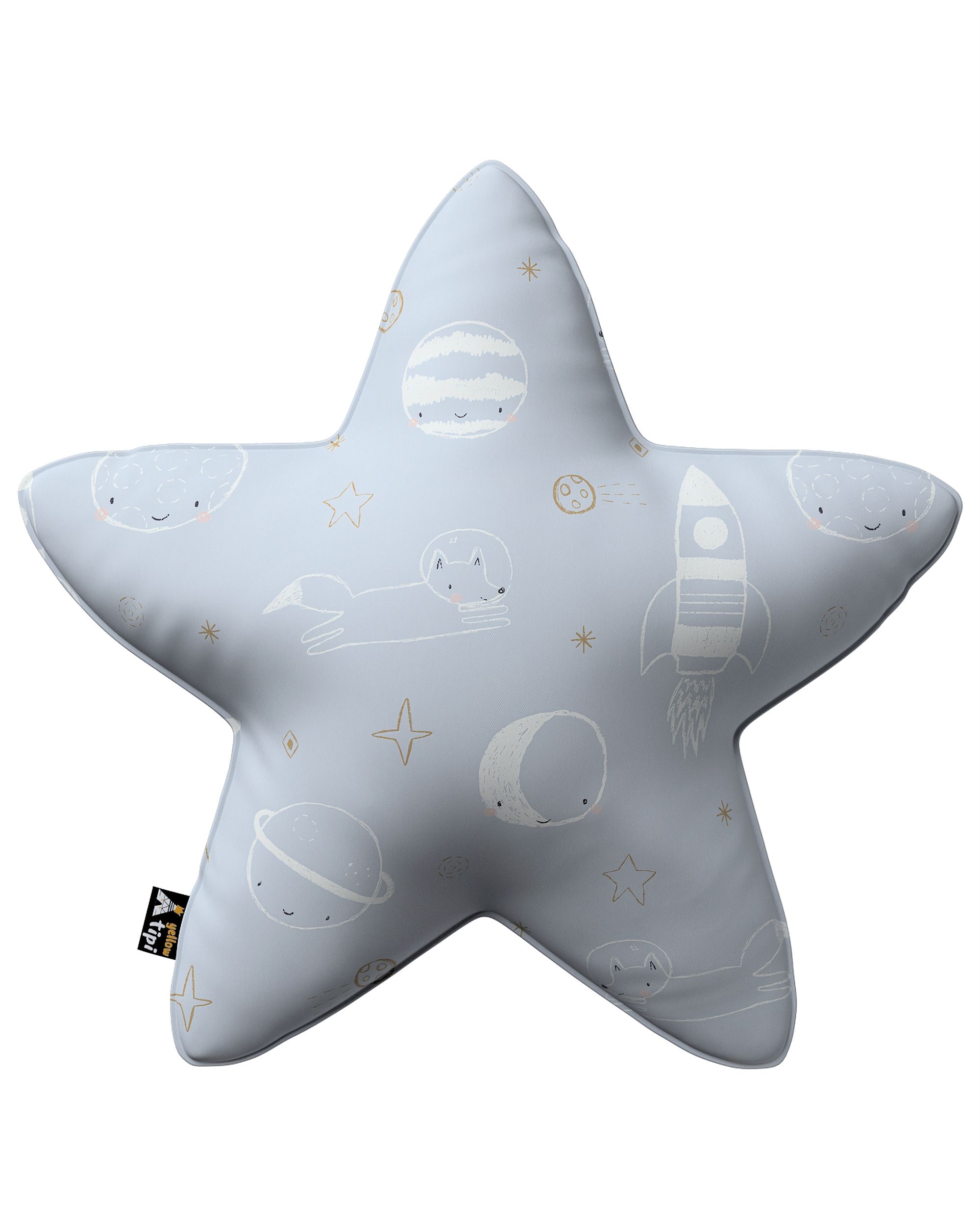Coussin Lucky Star couleur bleu tissu à motifs