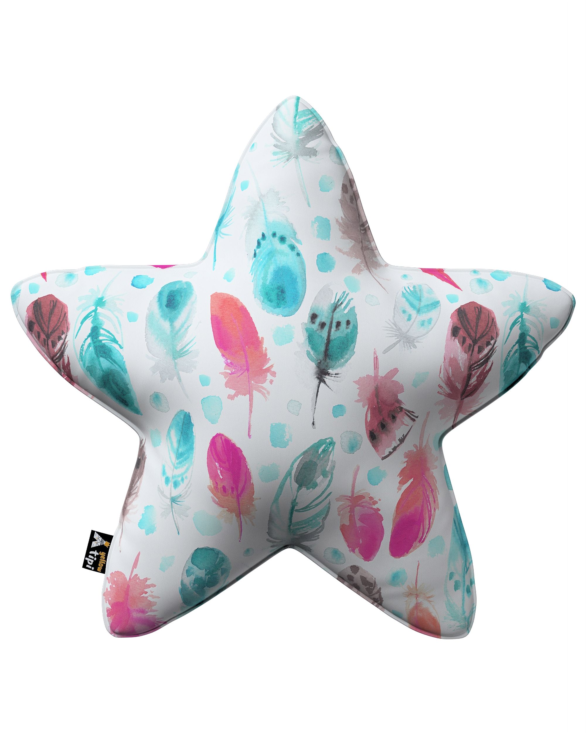 Coussin Lucky Star couleur bleu tissu à motifs
