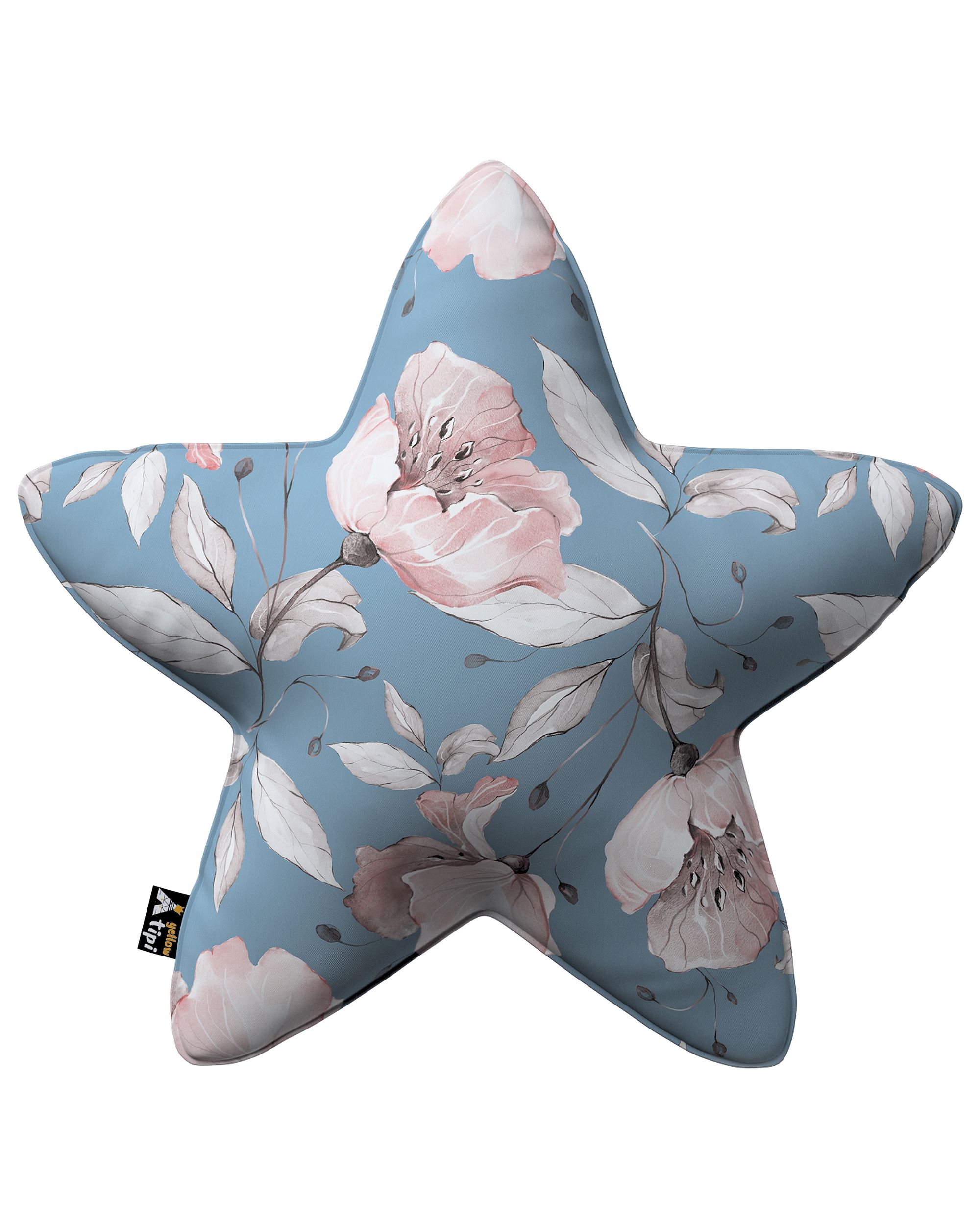 Coussin Lucky Star couleur bleu tissu à motifs