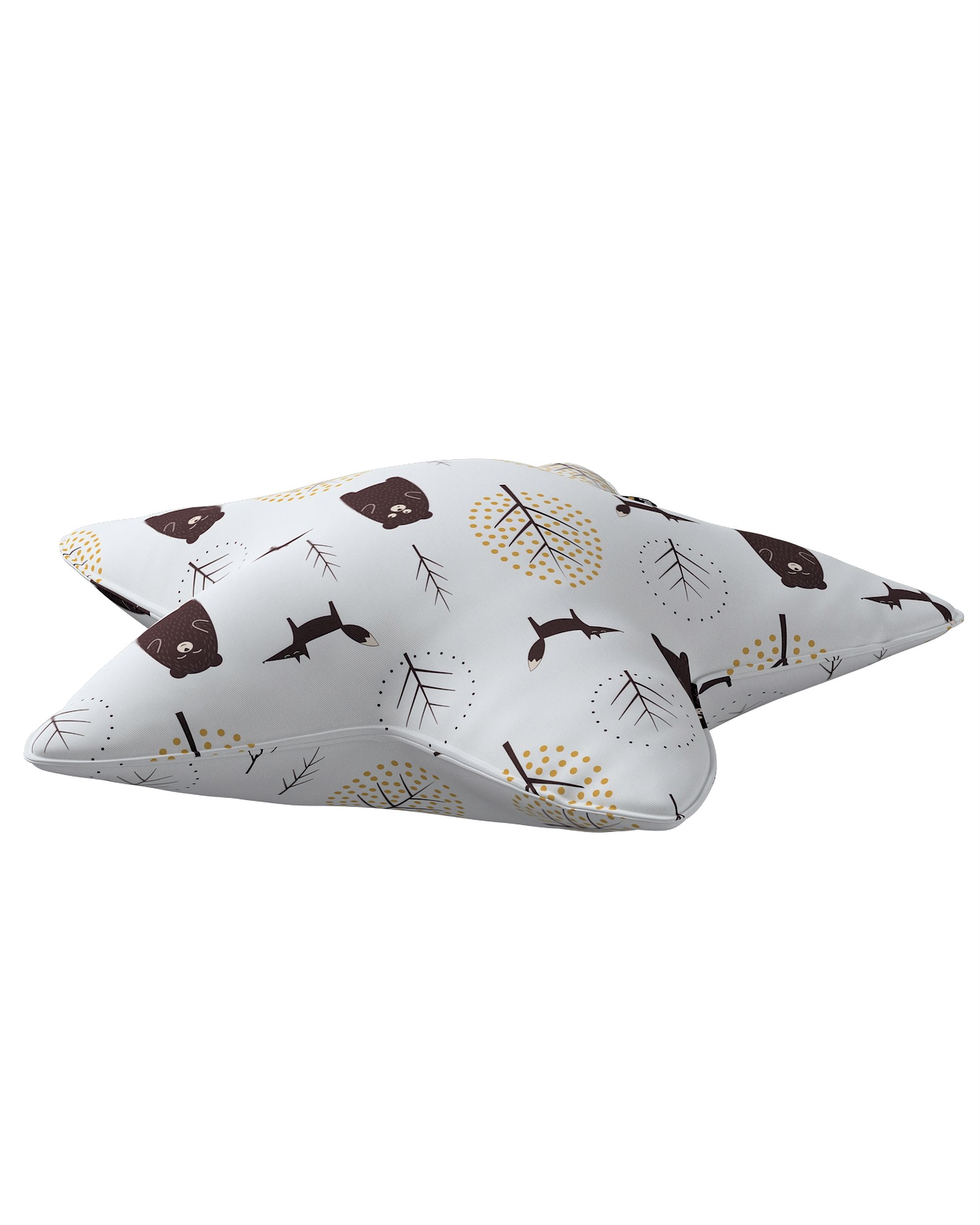 Coussin Lucky Star couleur marron tissu à motifs (hover)