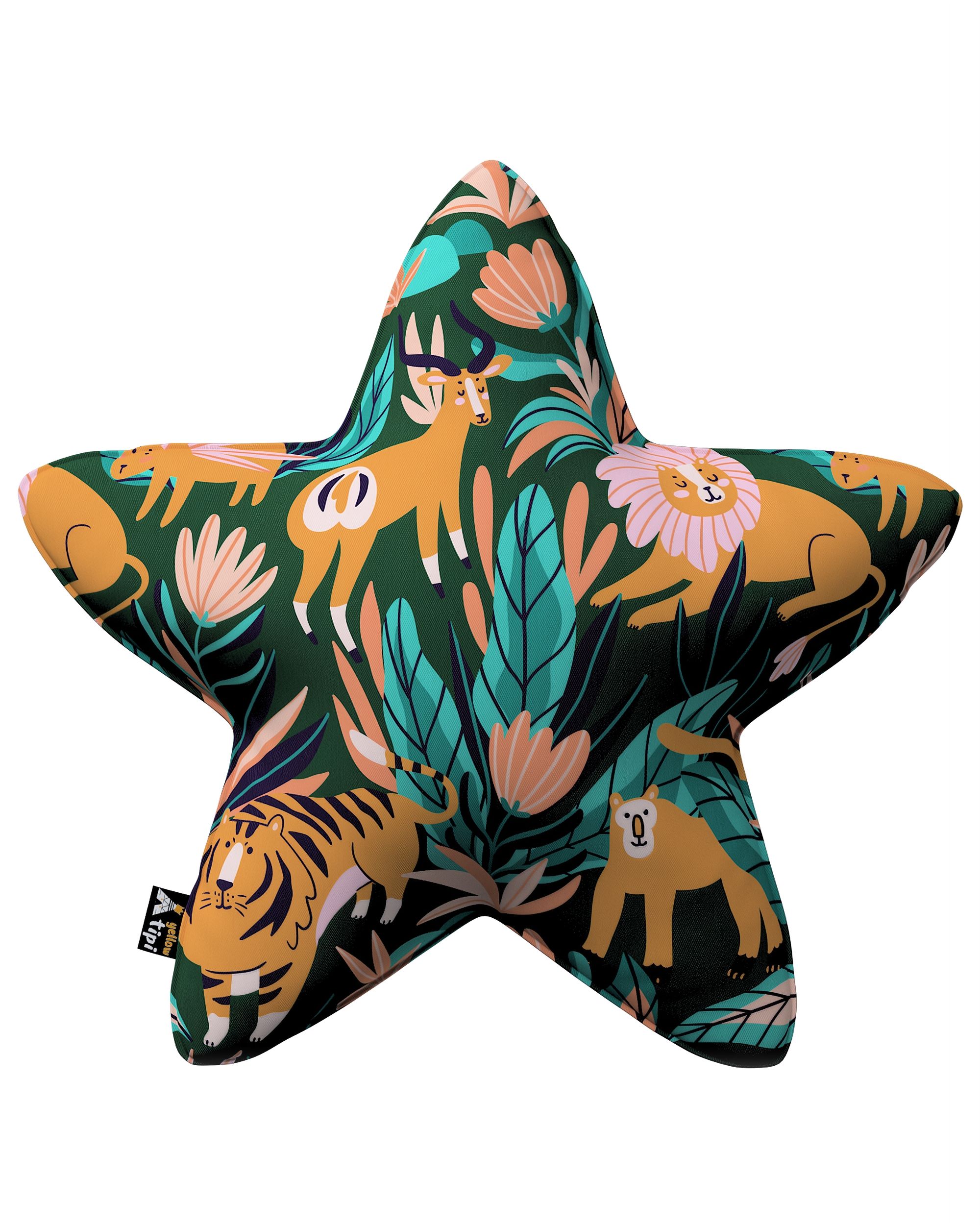 Coussin Lucky Star couleur orange tissu à motifs