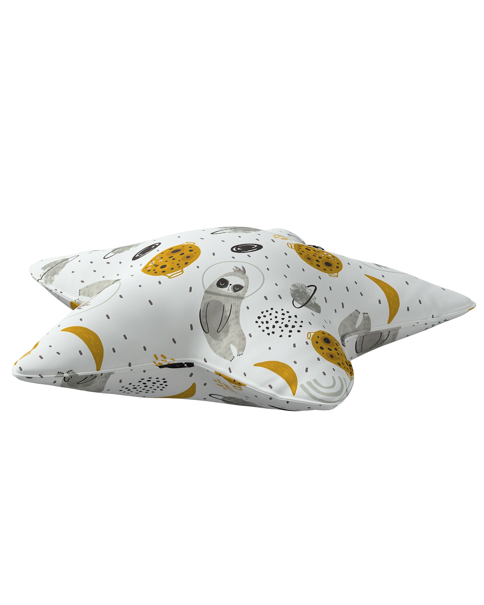 Coussin Lucky Star couleur blanc tissu à motifs (hover)