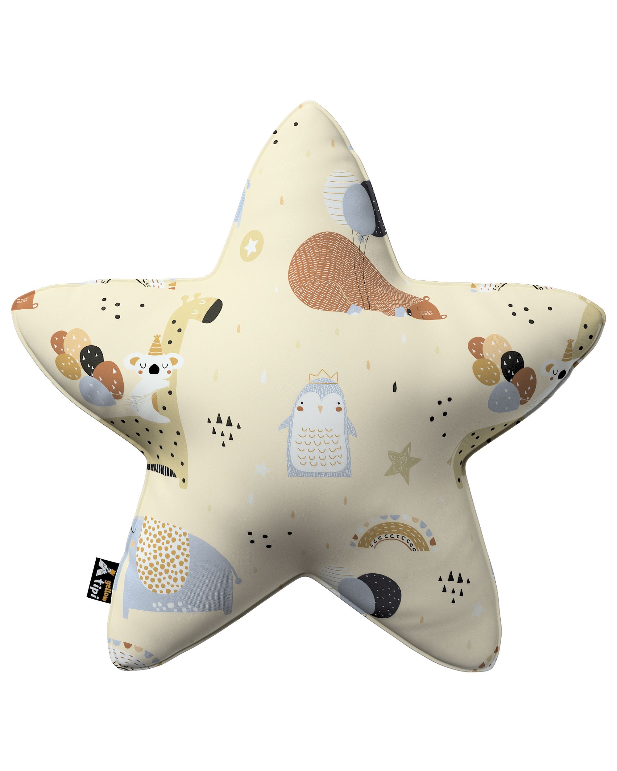 Coussin Lucky Star couleur beige tissu à motifs