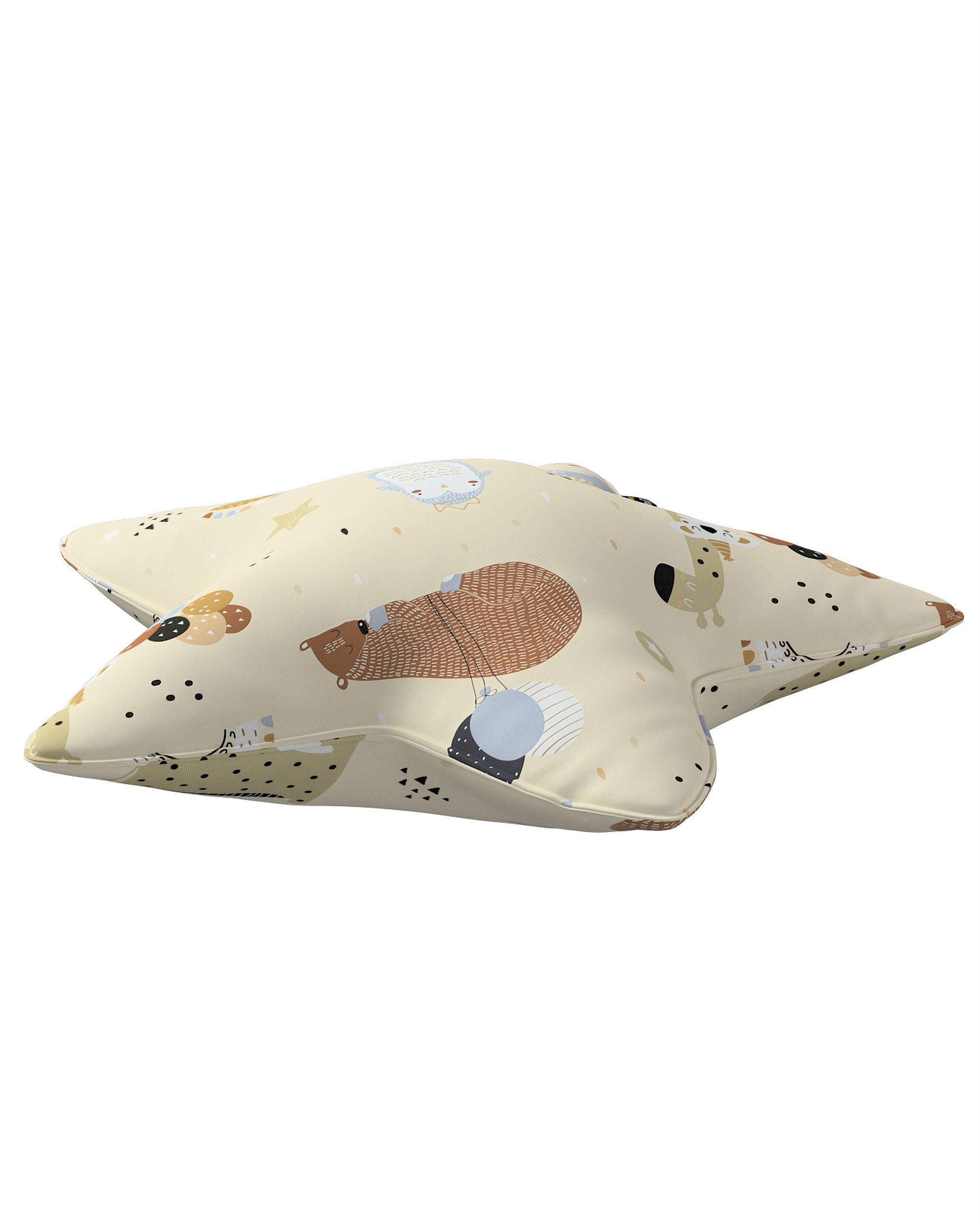 Coussin Lucky Star couleur beige tissu à motifs (hover)