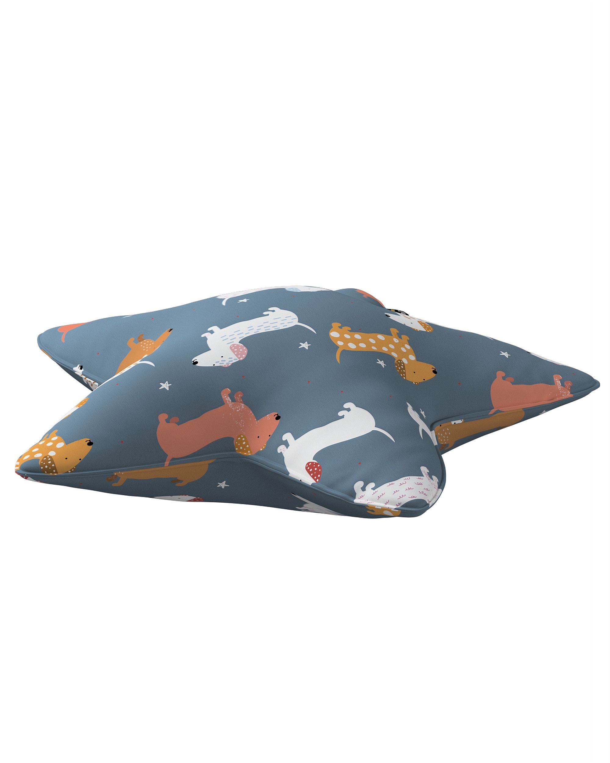 Coussin Lucky Star couleur bleu tissu à motifs (hover)
