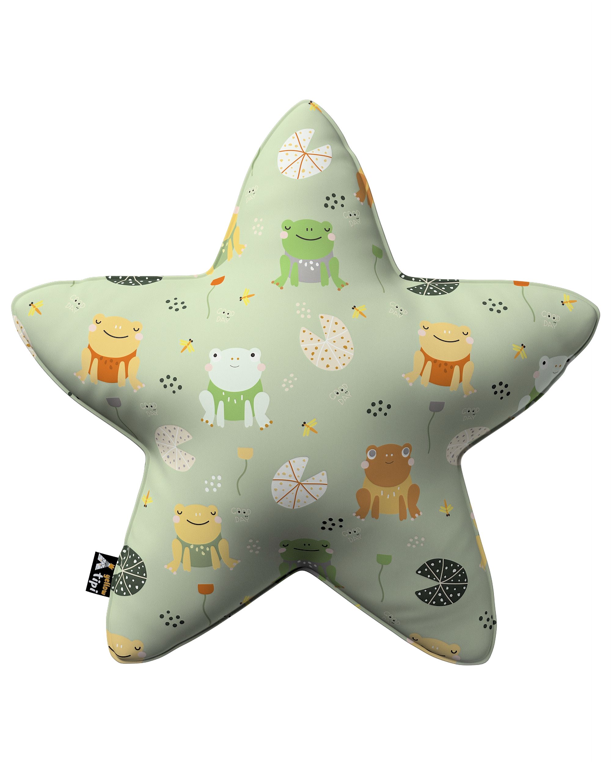 Coussin Lucky Star couleur vert tissu à motifs