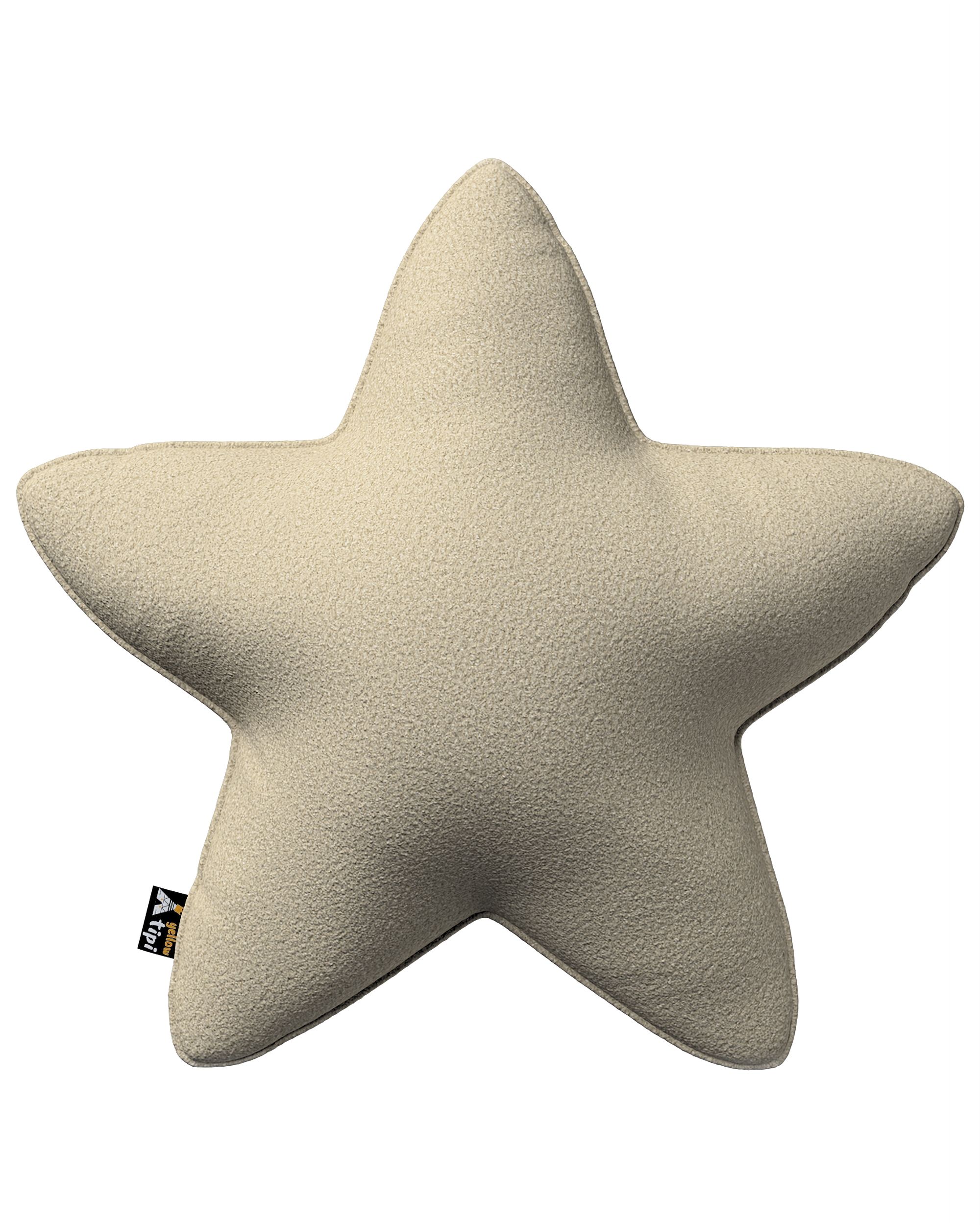 Coussin Lucky Star couleur beige tissu tresse