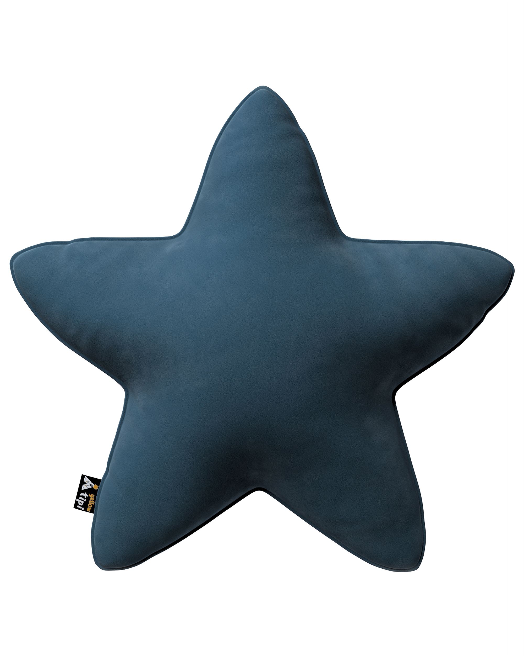 Coussin Lucky Star couleur bleu tissu brillant, velours