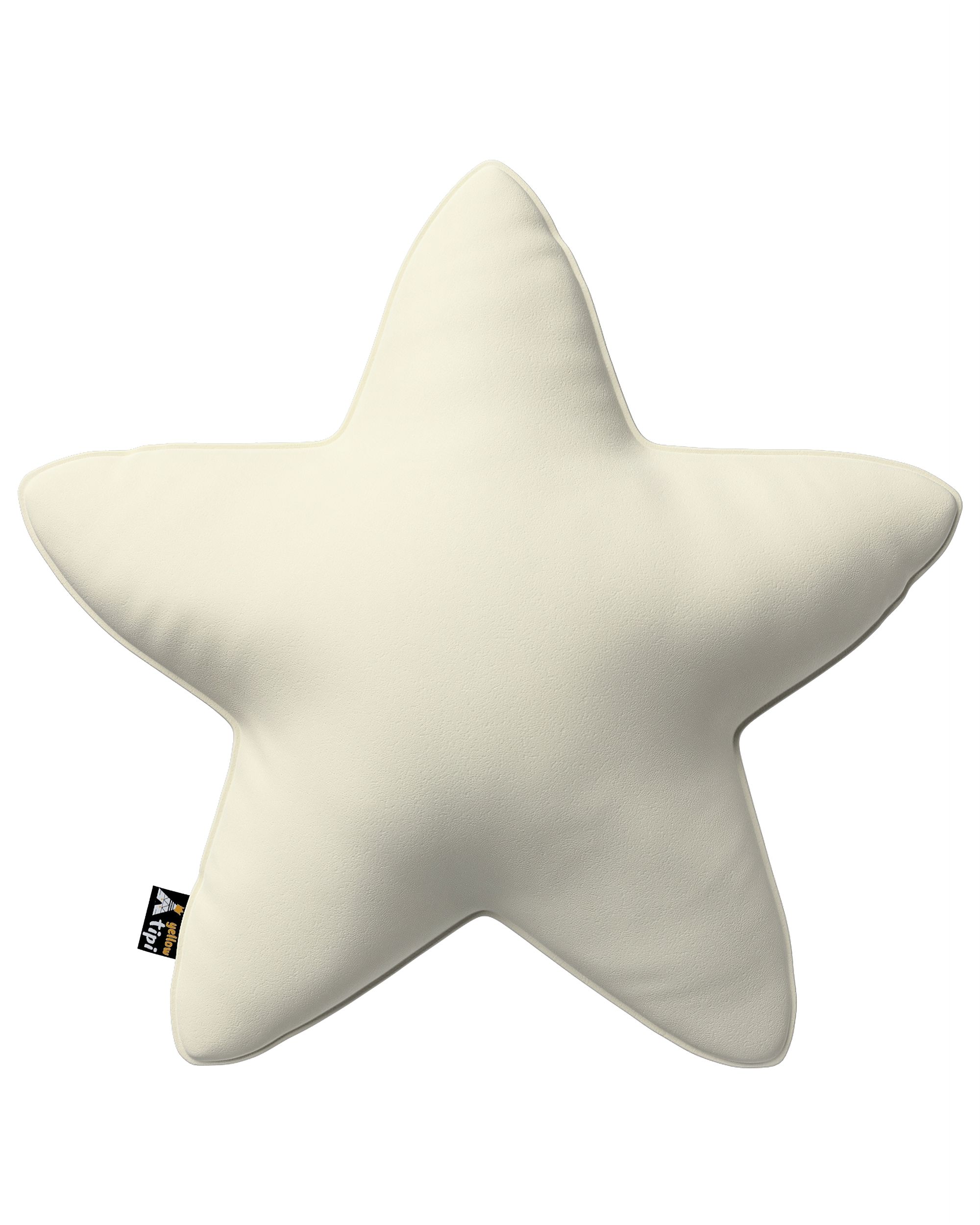 Coussin Lucky Star couleur crème tissu brillant, velours