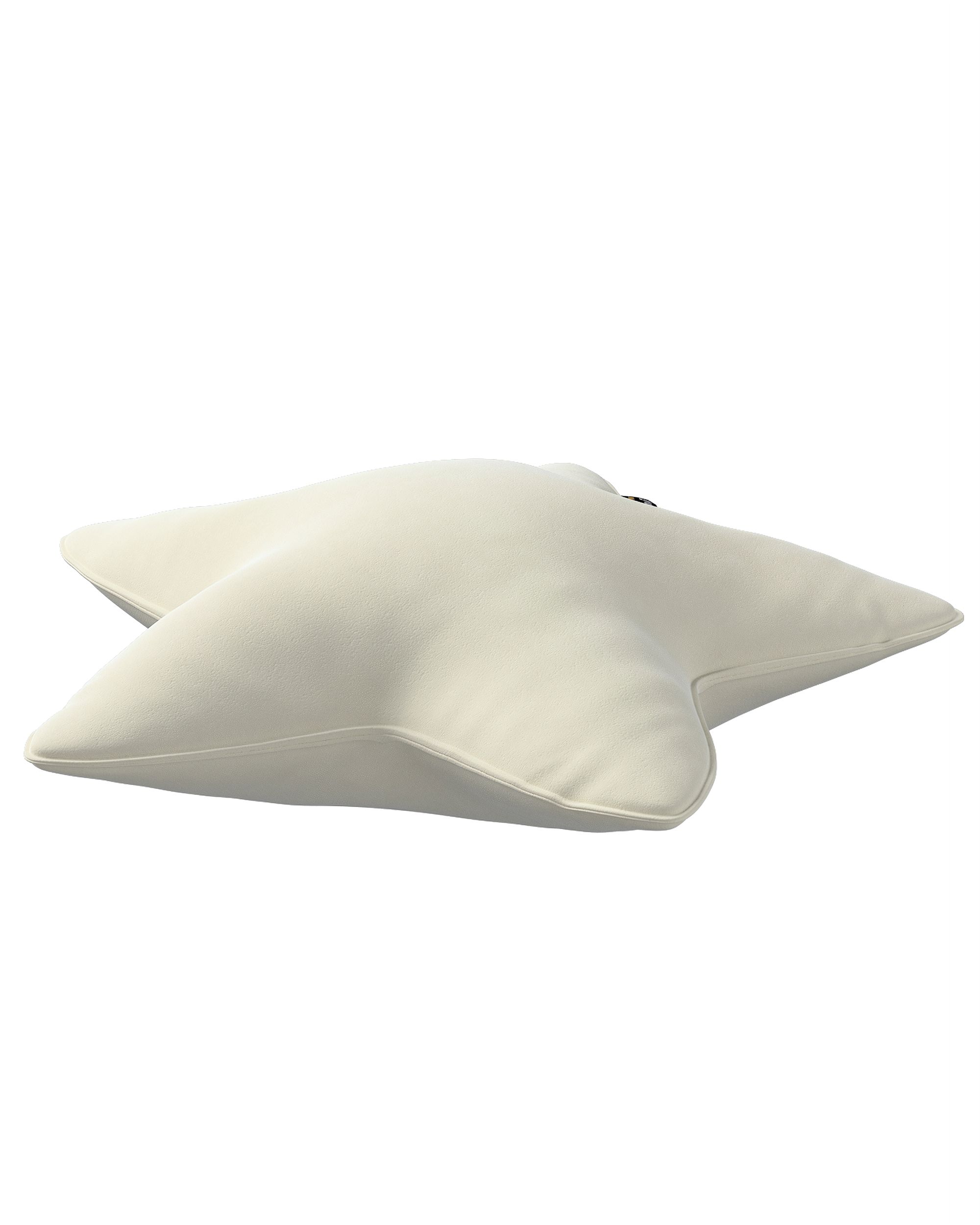 Coussin Lucky Star couleur crème tissu brillant, velours (hover)