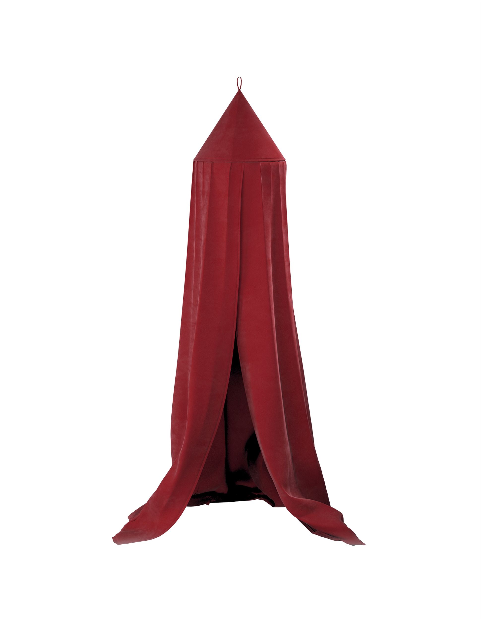 Baldaquin couleur rouge tissu brillant, velours