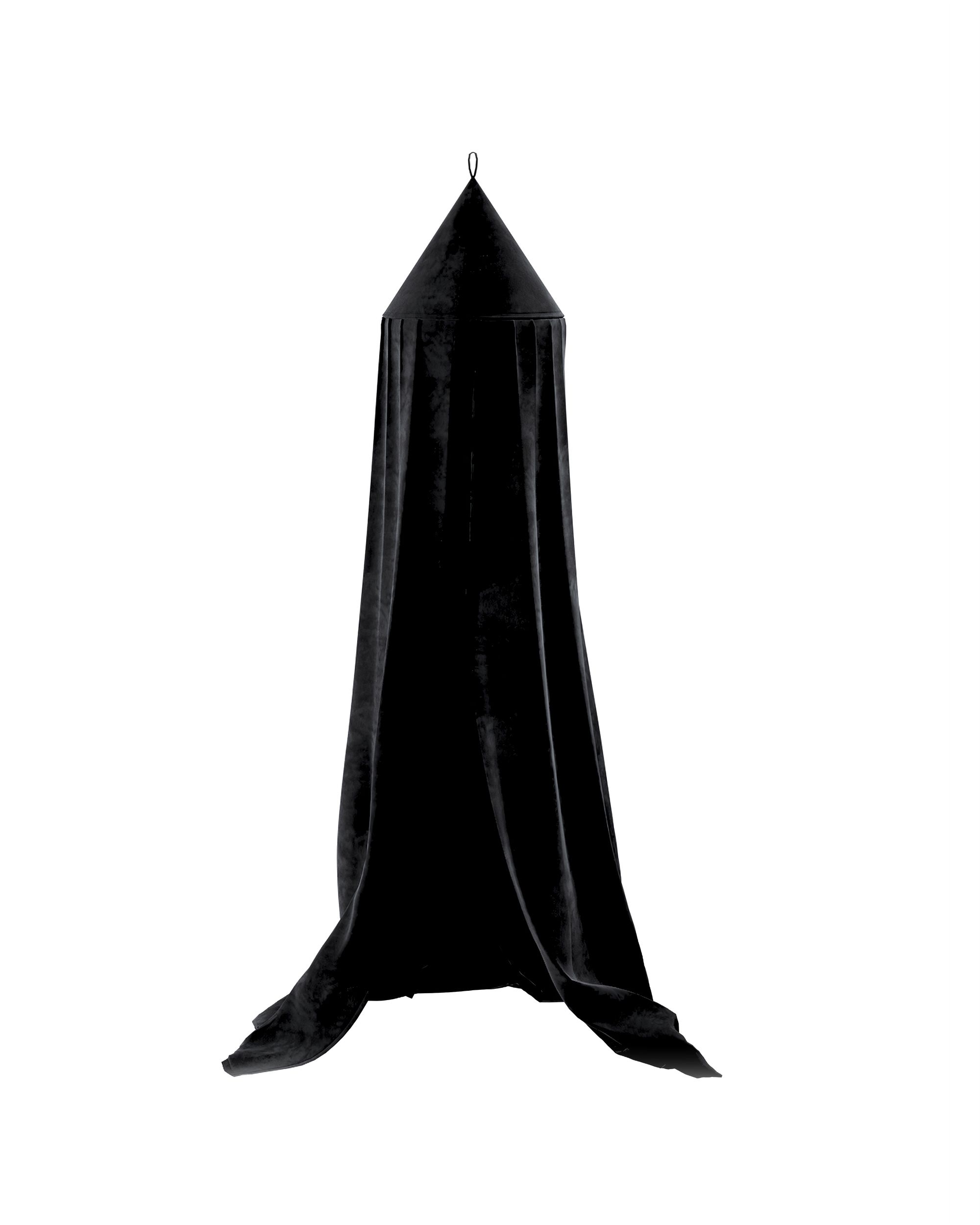 Baldaquin couleur noir tissu brillant, velours