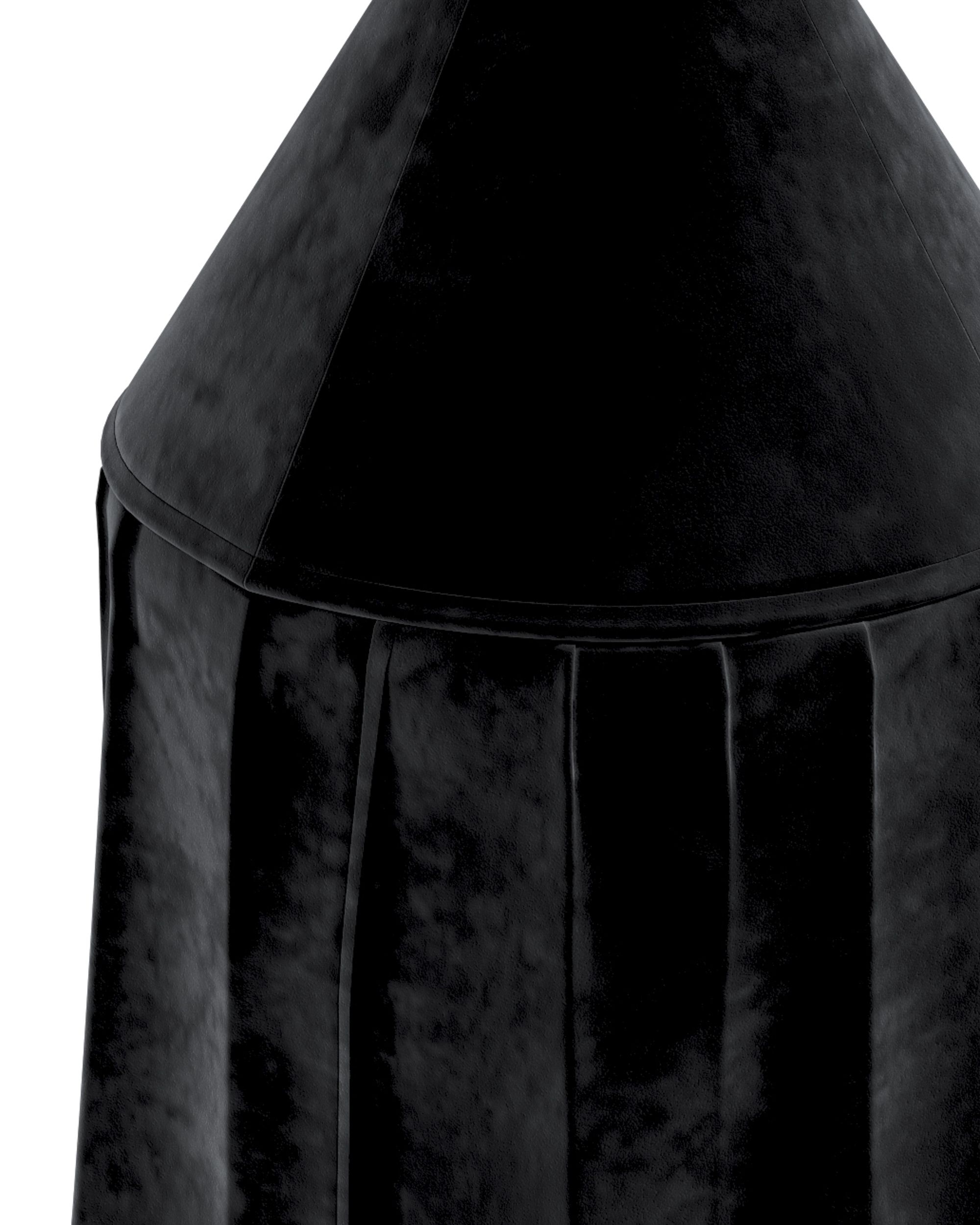 Baldaquin couleur noir tissu brillant, velours (hover)