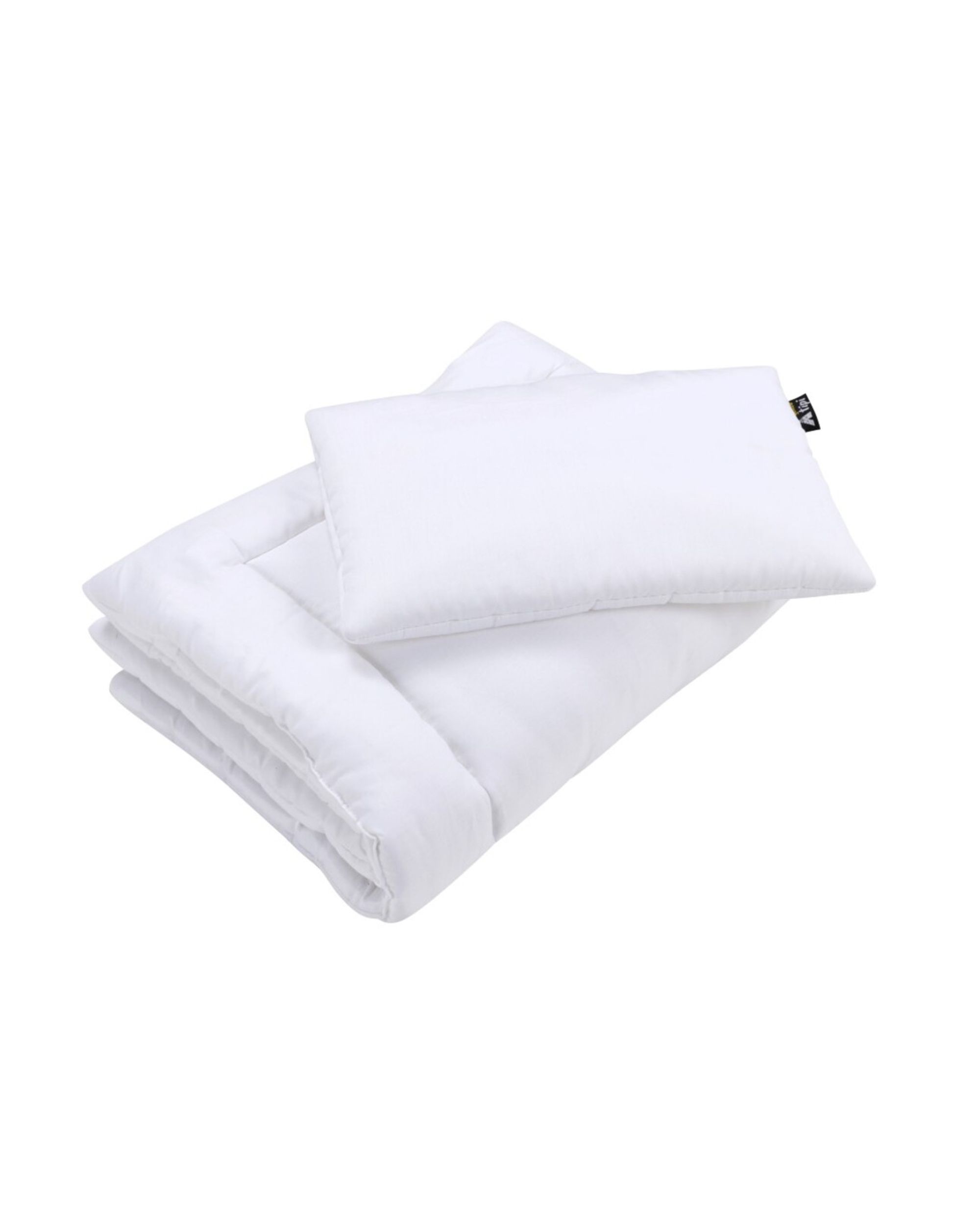 Housse + couette et taie + oreiller pour lit bébé couleur blanc tissu à motifs