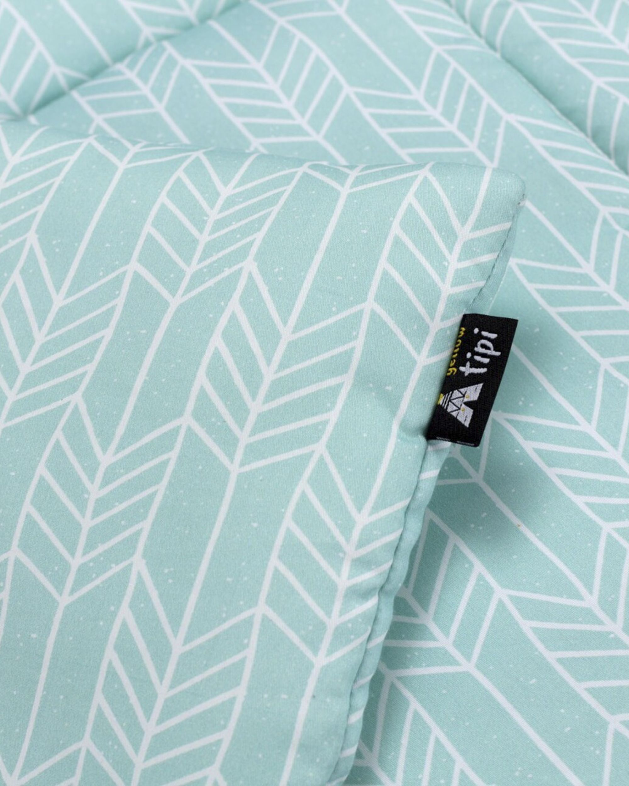 Housse + couette et taie + oreiller pour lit bébé couleur vert tissu à motifs (hover)
