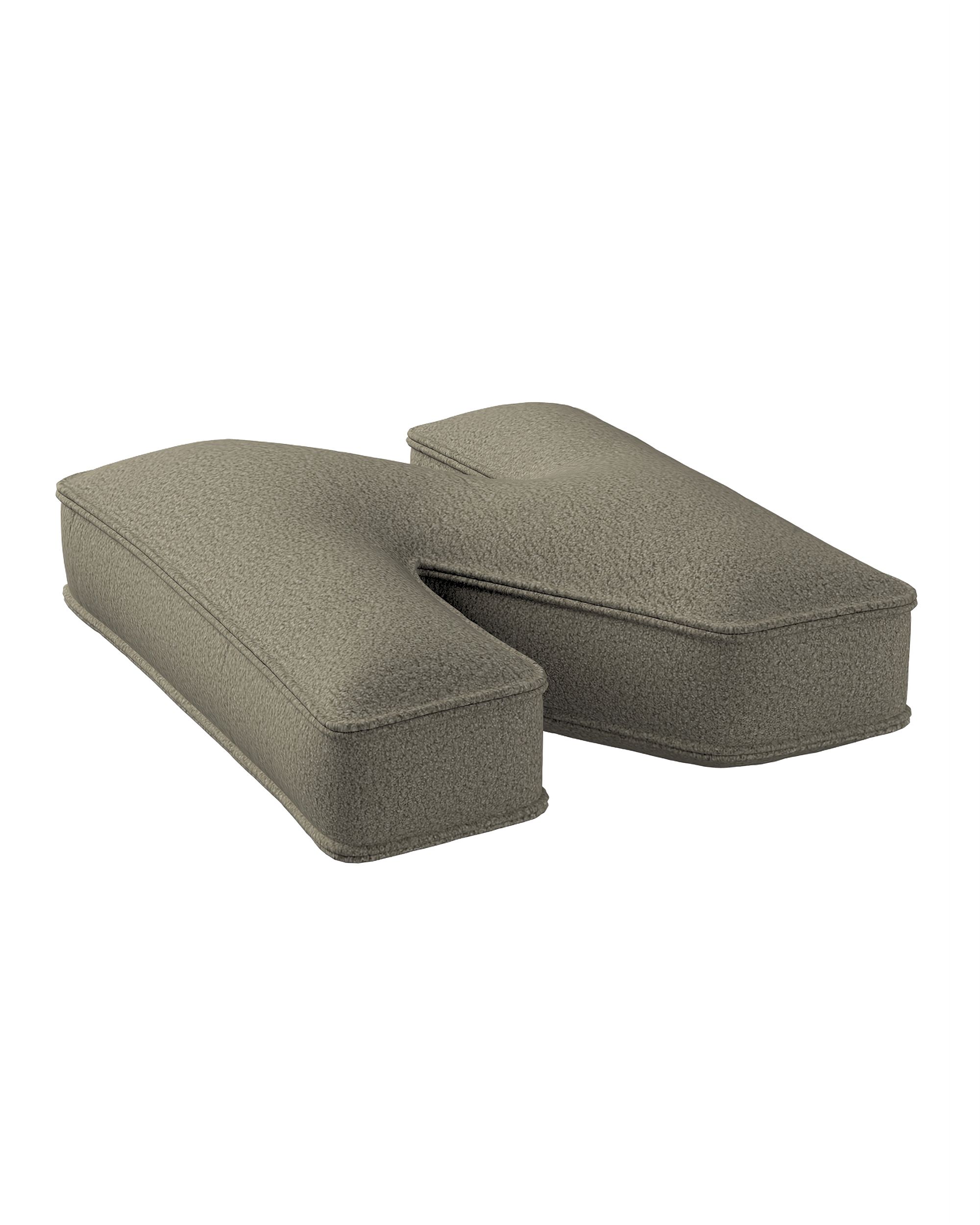 Coussins lettre N couleur beige tissu tresse (hover)