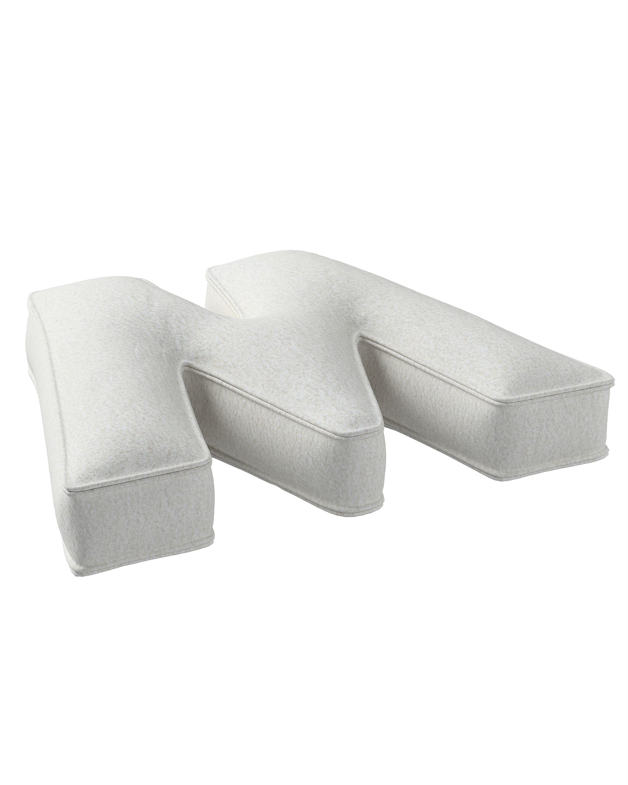 Coussins lettre W couleur blanc tissu tresse (hover)