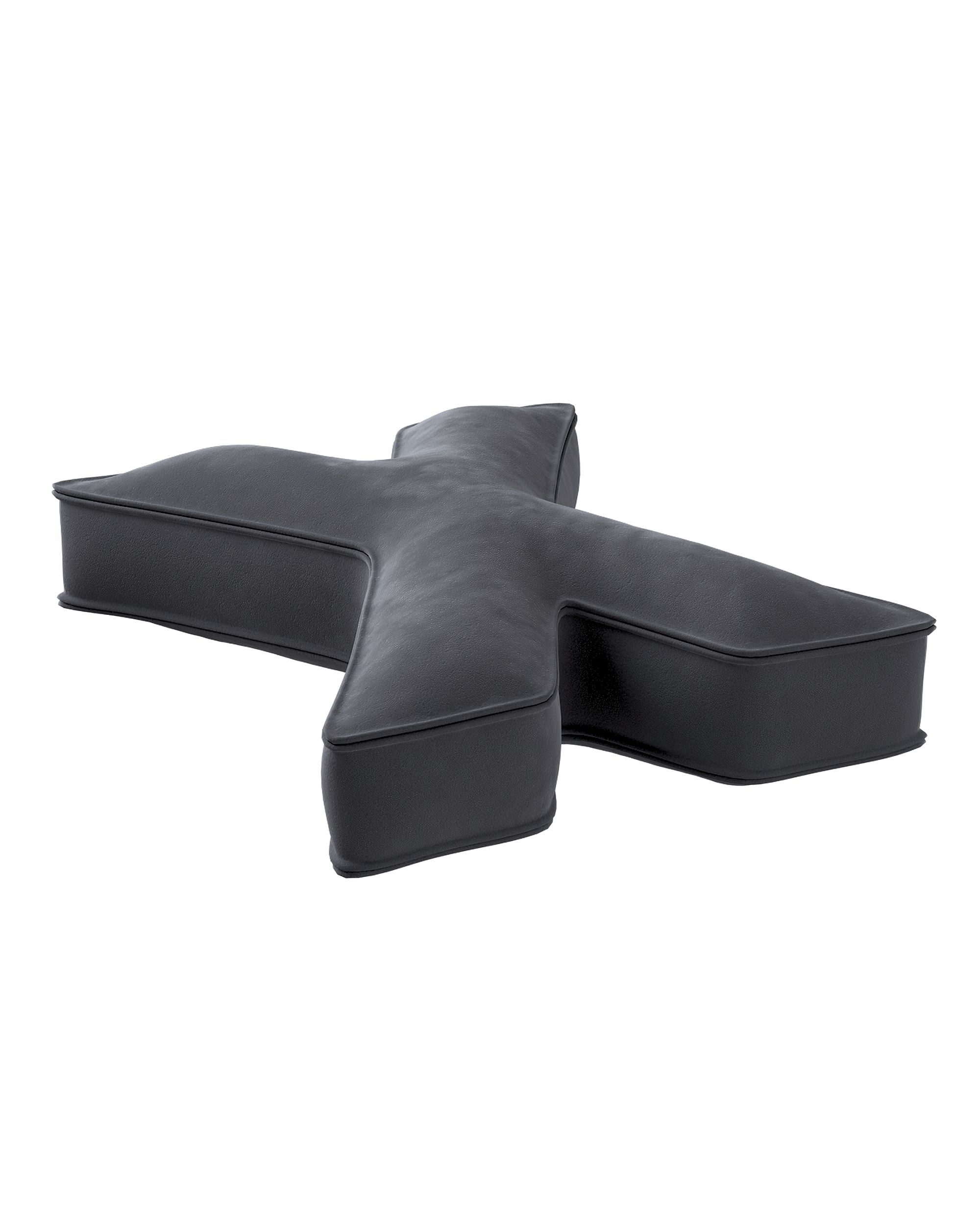 Coussins lettre X couleur gris tissu brillant, velours (hover)