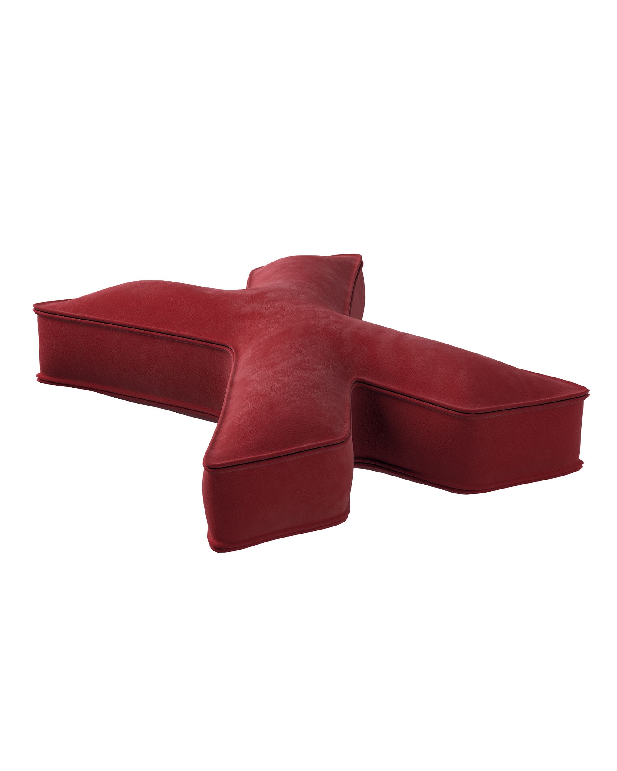Coussins lettre X couleur rouge tissu brillant, velours (hover)