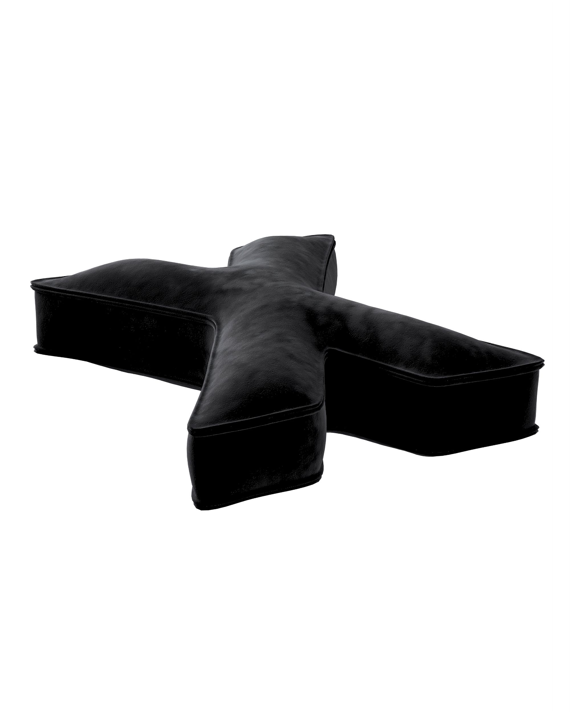 Coussins lettre X couleur noir tissu brillant, velours (hover)