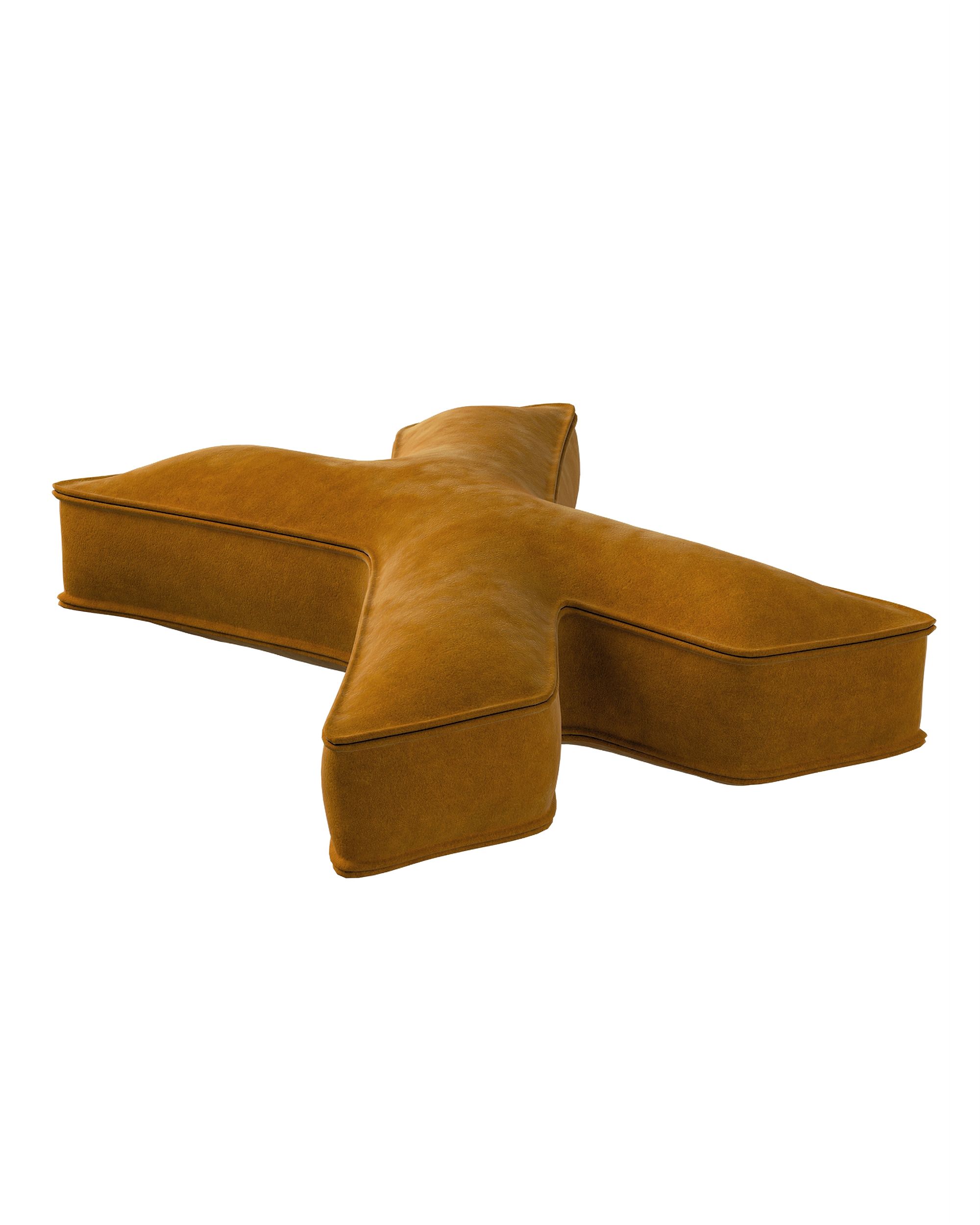 Coussins lettre X couleur jaune tissu brillant, velours (hover)